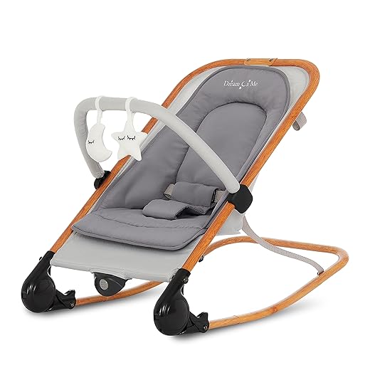 Rock With Me 2-in-1 Baby Rocker and Stationary Seat, Baby Rocker Seat for Infant with Removable Toy Bar, Baby Rocker Chair with Soothing Music & Vibration, 0-6 Months, Upto 20 Lbs