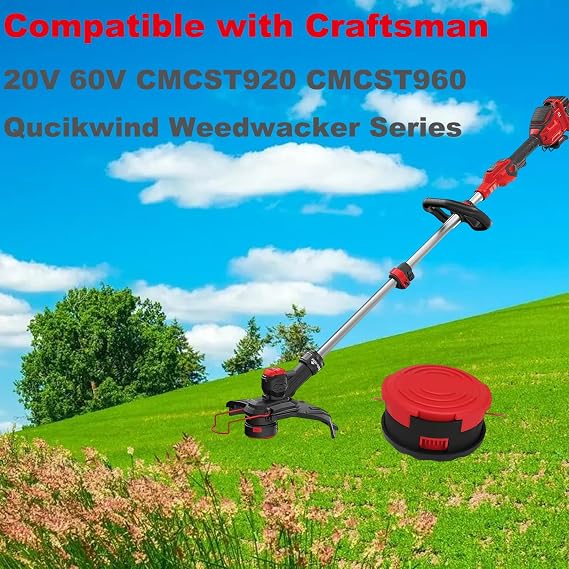 CMZST260H Replacement Trimmer Spool Head Weed Eater Head Compatible with Craftsman 20V 60V CMCST920 CMCST960 Qucikwind Weedwacker Series Cordless String Trimmer