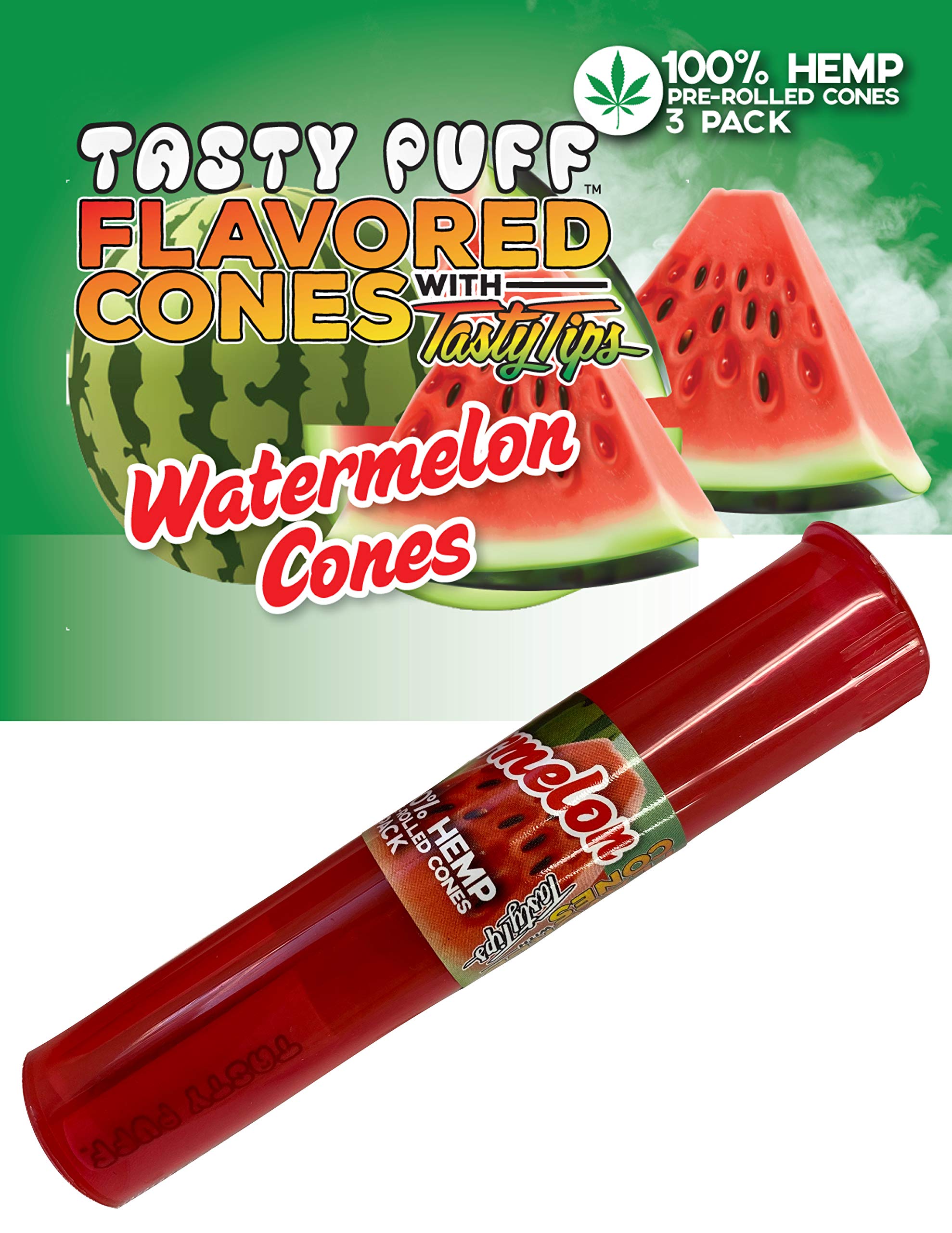 Tasty PuffWatermelon Flavored Cones with Tasty Tips