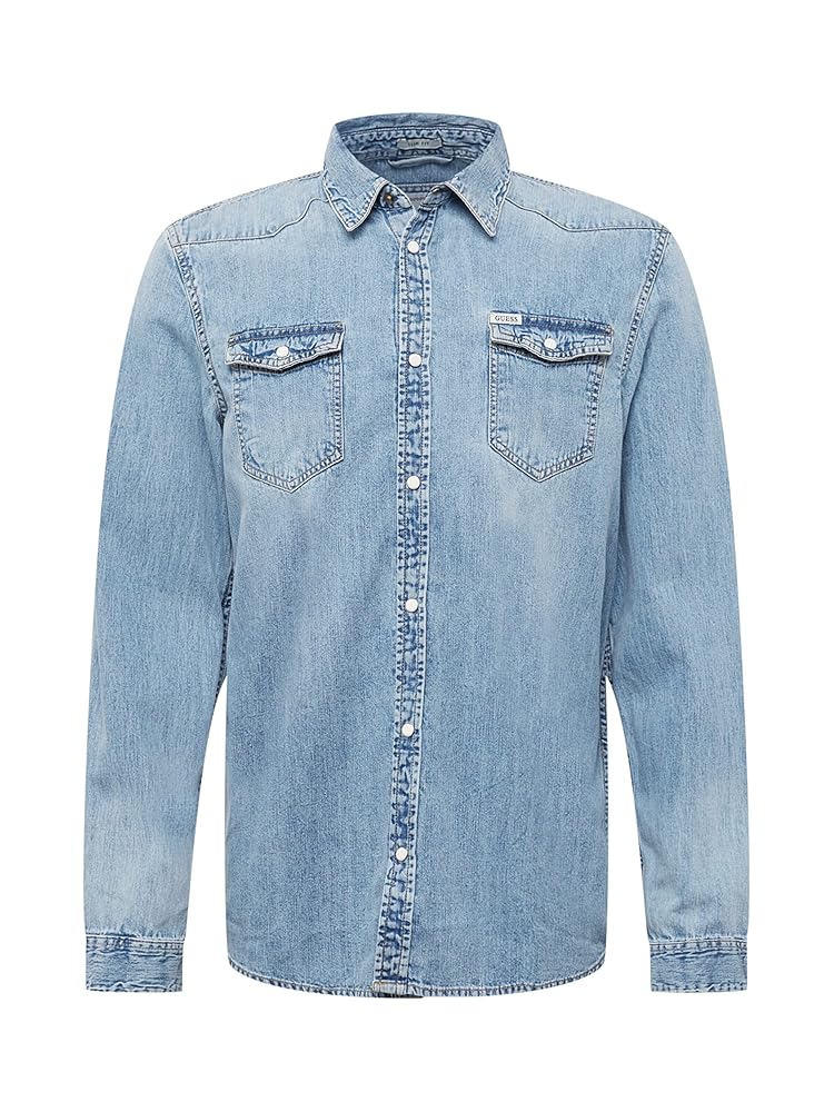 Camicia jeans uomo Guess Truckee L/S Shirt blu jeans E23GU10 M2YH02D14LE  XXL : Amazon.it: Moda