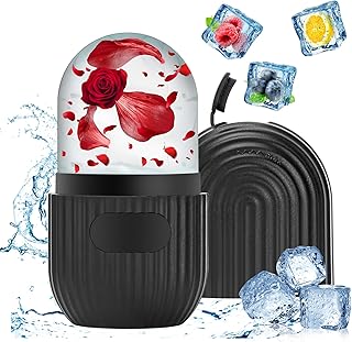 Rodillo Facial de Hielo, Ice Roller Facial, Silicona Reutilizable Hielo para la Cara para Reafirmante Facial, Reducir los Poros, Reduce la Hinchazón, Reducir las Arrugas (Negro)