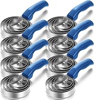 Vista 8 de Tanlade Paquete de 8 peines de curry para caballo, peine de curry de metal reversible, 4 anillos, acero inoxidable, peine de curry de primavera