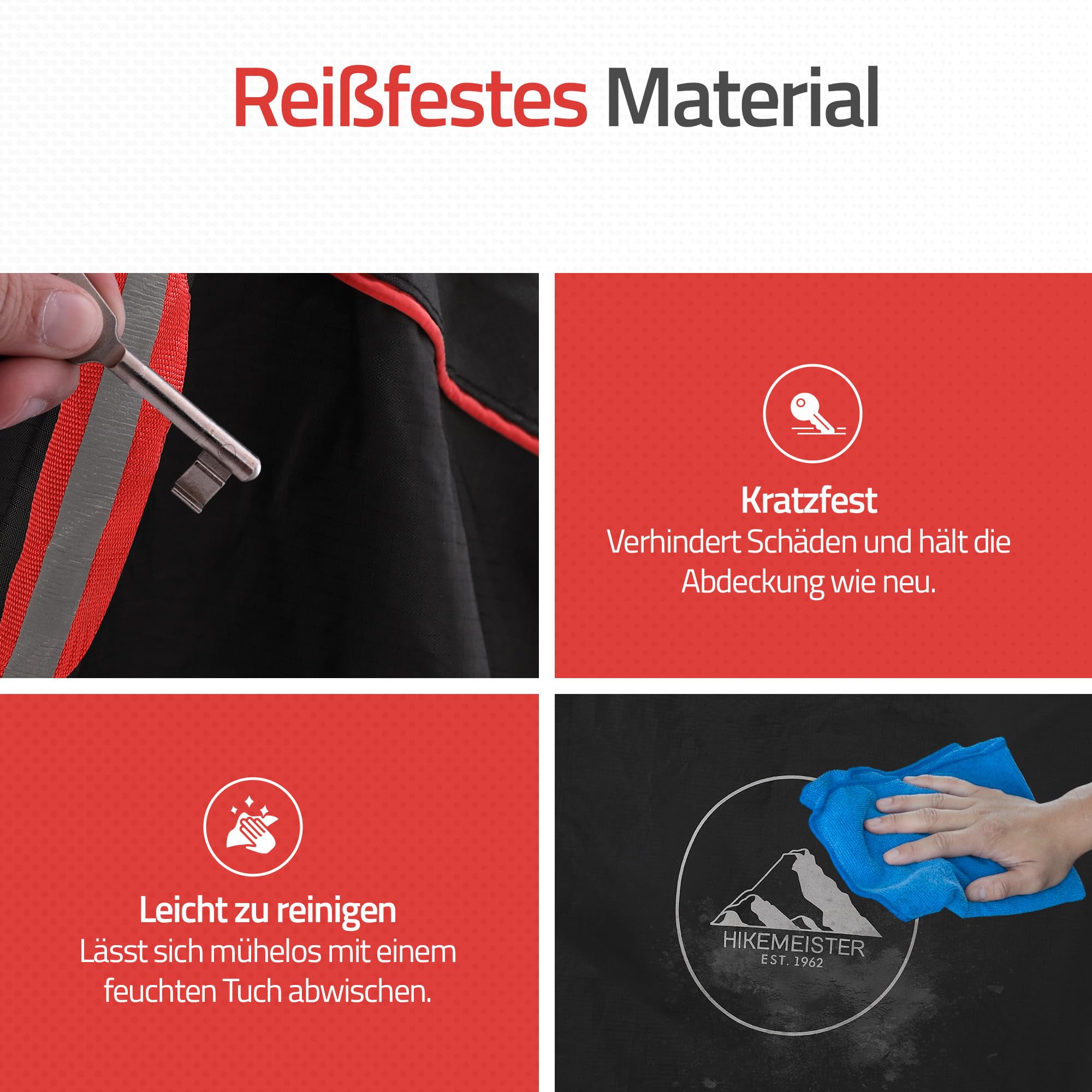 HikeMeister® Premium Qualität Fahrradabdeckung Wasserdicht 300D Oxford Abdeckungen Fahrradschutzhülle Fahrradträger für 1/2 Fahrräder Wasserfest Atmungsaktiv Regenschutz Schutzbezug (Für 1 Fahrrad)