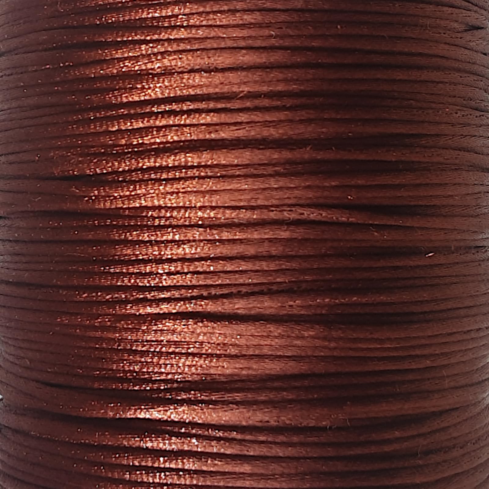 Mart-Mon Brown Satin Rattail Cord 2Mm X 25M, Silky Thread For Knotting, Bracelet Making, Jewellery, Sewing Crafts (Brown)