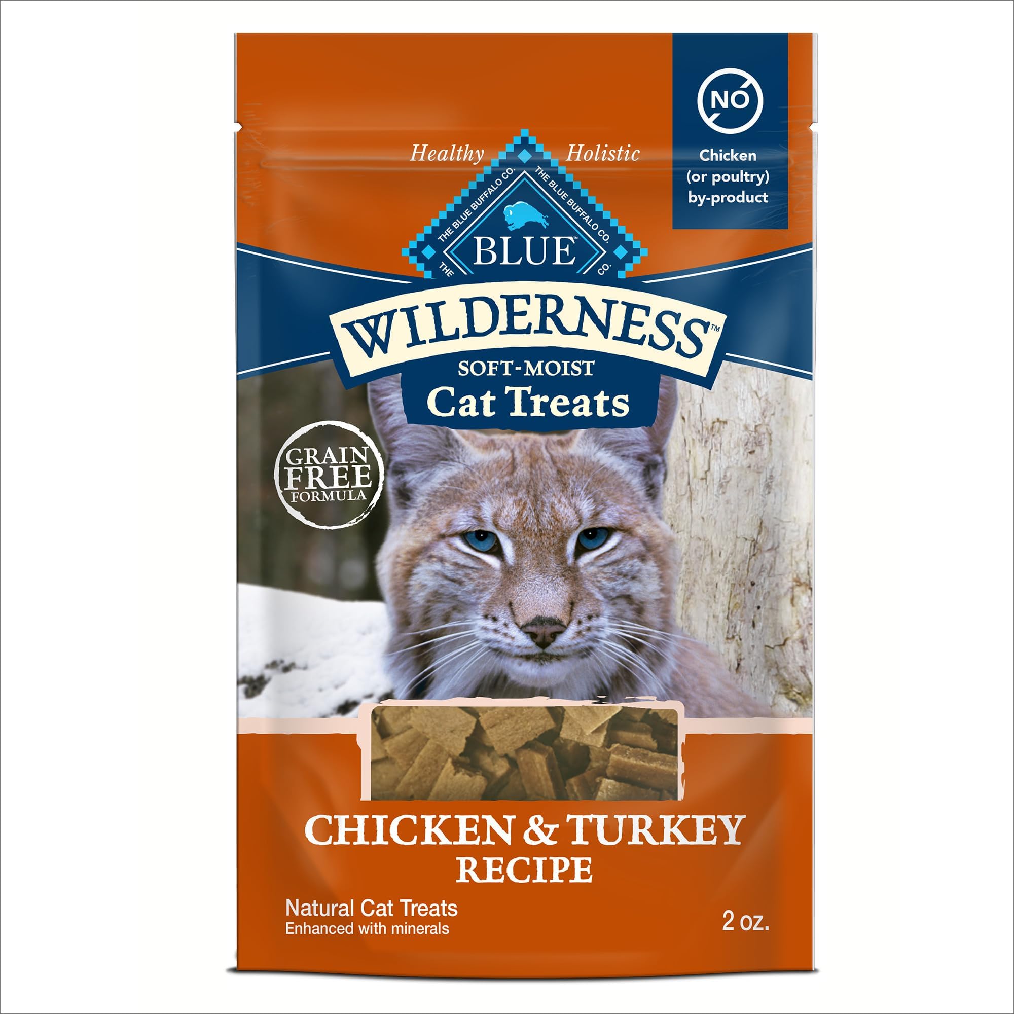 Blue Buffalo Wilderness Soft Wet Cat Treats, Chicken & Turkey, 2 oz Bag