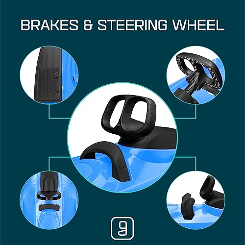 Vista 39 de Stratos - Trineo de nieve para niños - 2 personas Trineo de nieve orientable para mayores de 3 años Verde (Mystic Green),Azul (Electric Blue),rosado