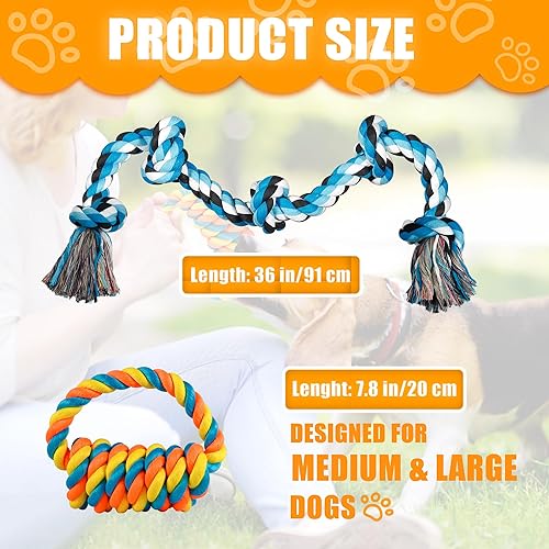 Miniatura 2 de Juguetes de cuerda para perros para masticadores agresivos y razas de perros grandes, juguetes resistentes e indestructables para masticar perros,