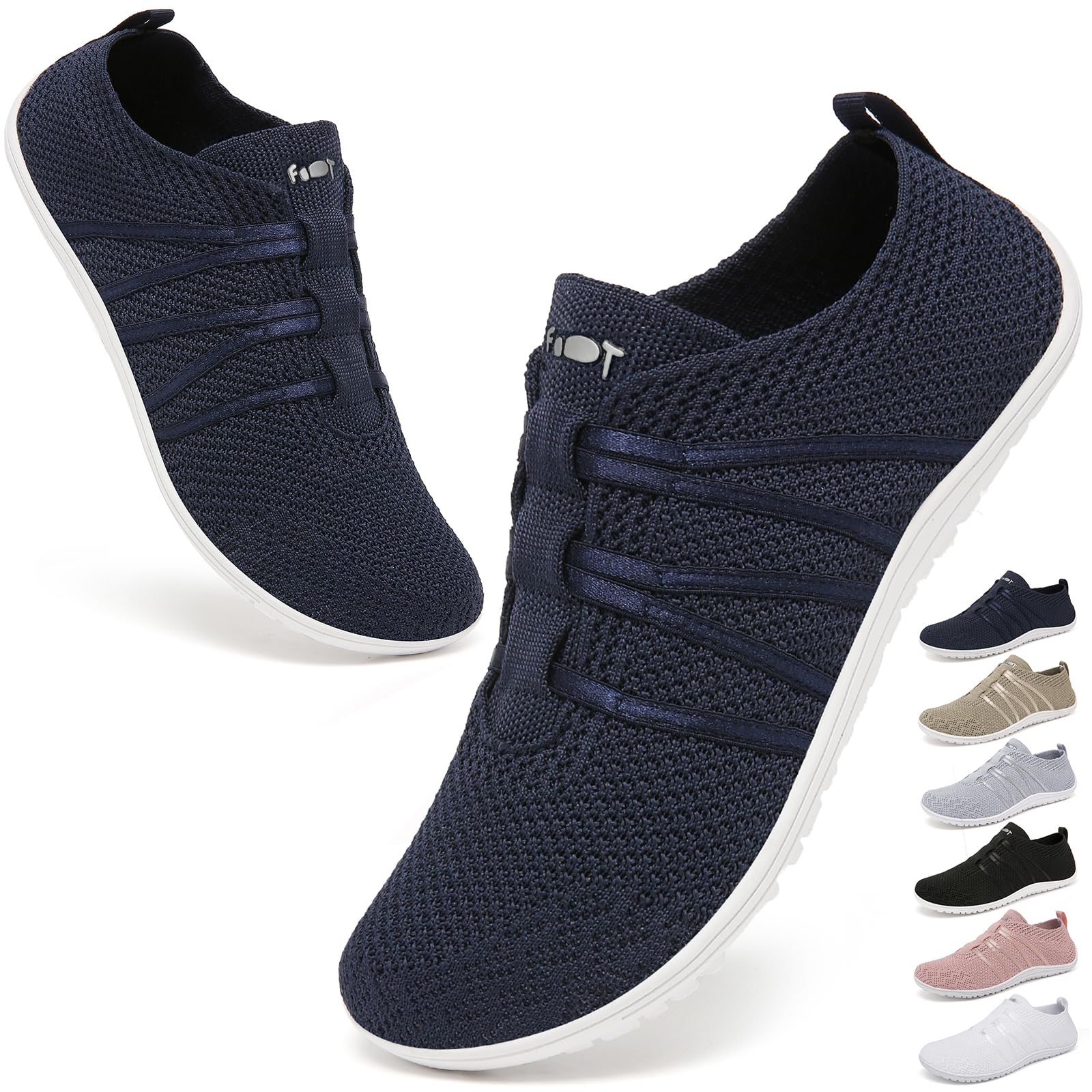 Wizshoe Buty Boso Damskie i Męskie, Wygodne Slip-On Sneakers, Oddychające Buty Fitness z Podeszwą Zero-Drop