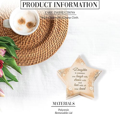 Miniatura 2 de Pavilion Gift Company 19085 - Caja de recuerdos para hija, 3-3/4 x 4 pulgadas, color beige