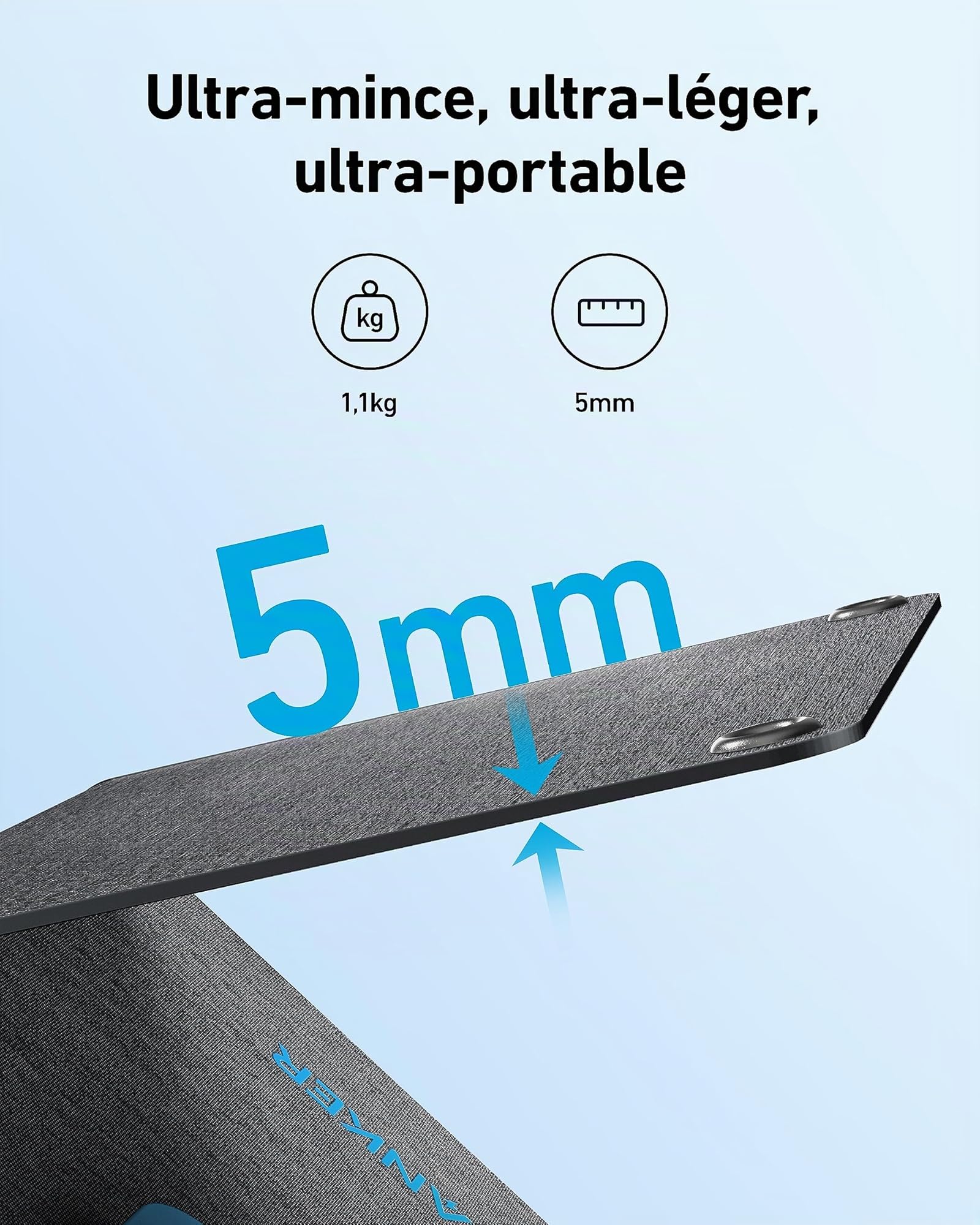 Anker Solix PS30 Panneau solaire 30 W pliable et portable, résistant à l'eau et à la poussière, charge ultra rapide, charge 2 appareils à la fois, pour le camping, la randonnée et les activités de