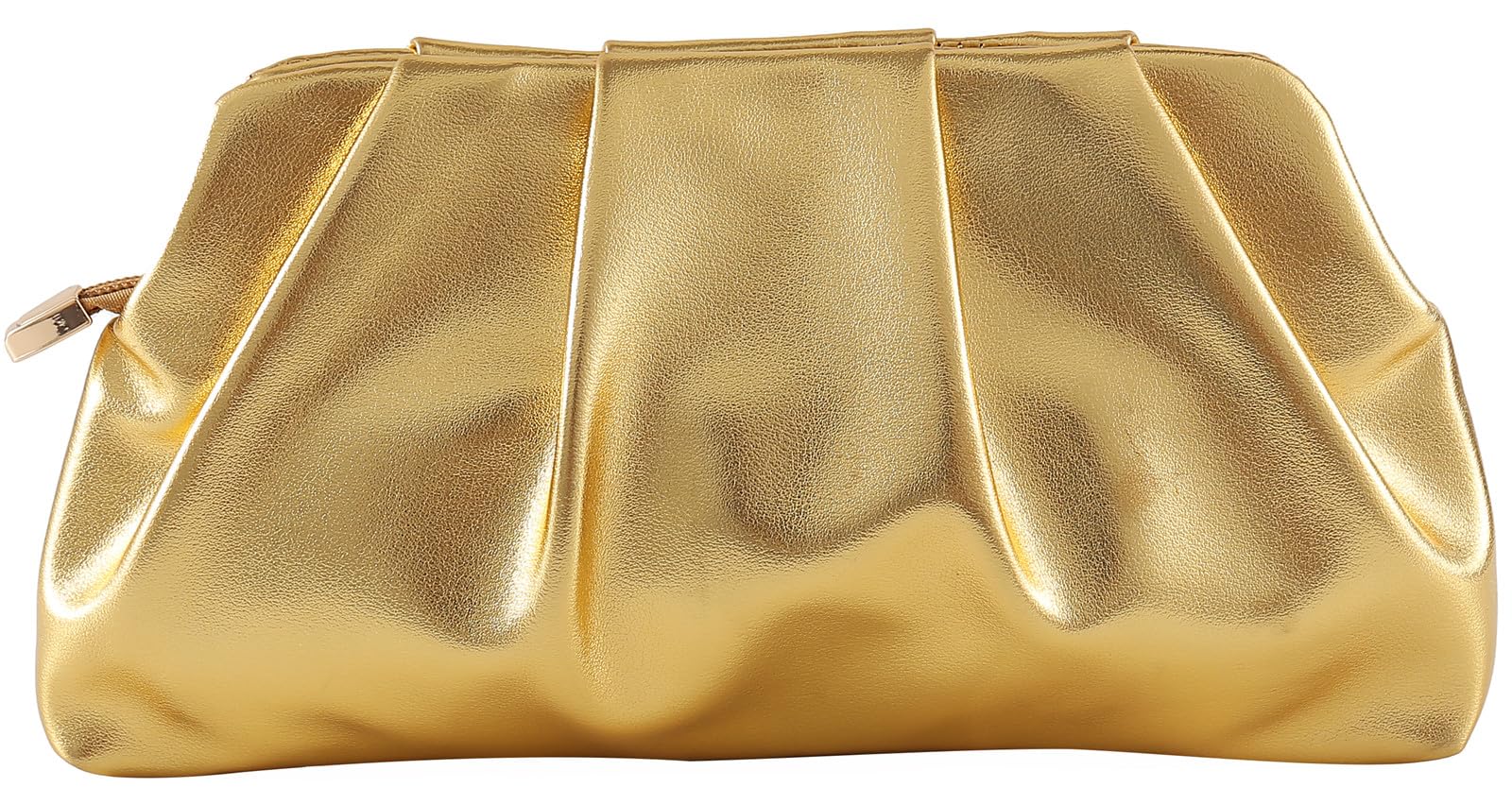 Evening Bag Ruched Clutch Purse with Detachable Chain