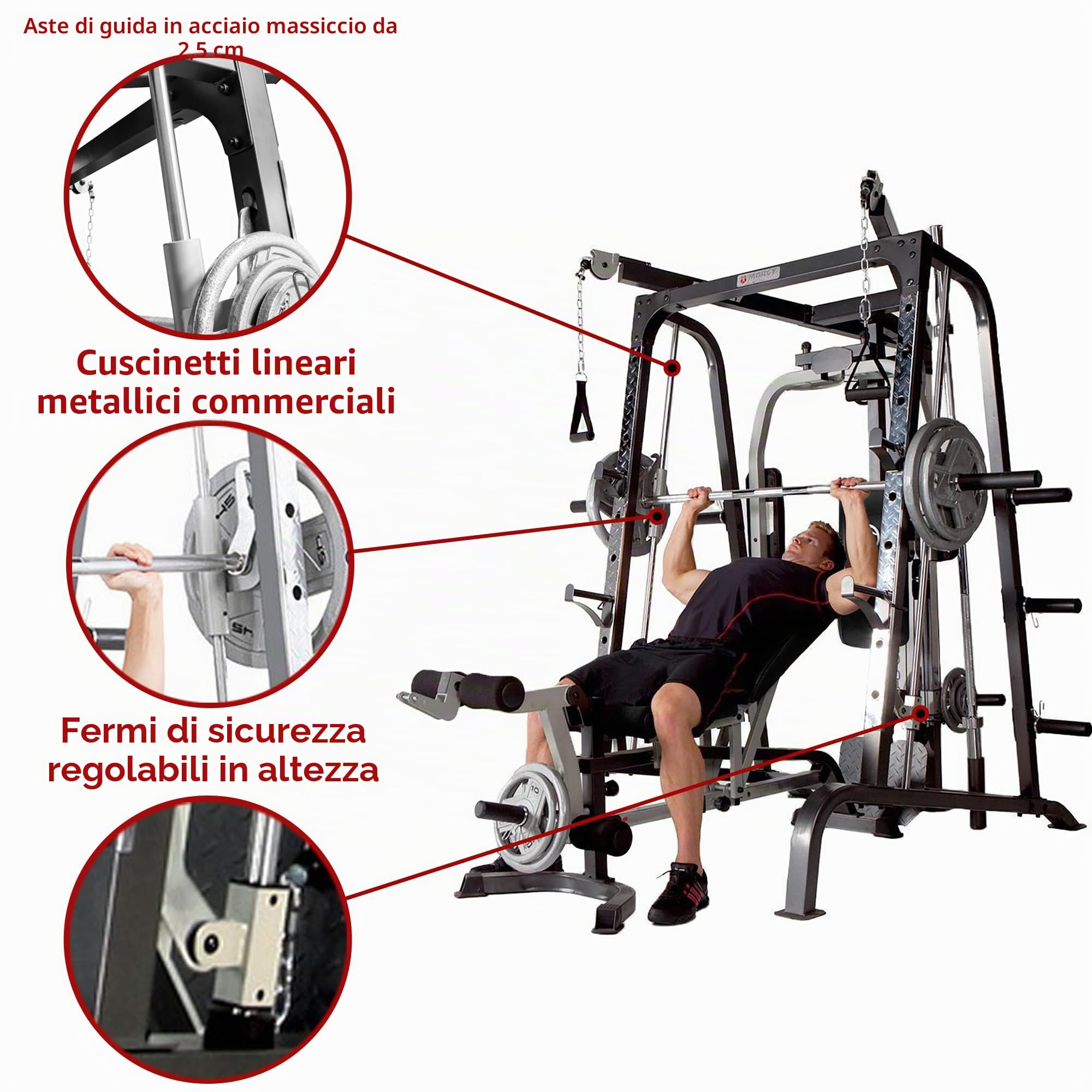 Marcy - Smith Machine MD-9010G, Panca Ginnica con Sollevamento Pesi ad Uso Domestico