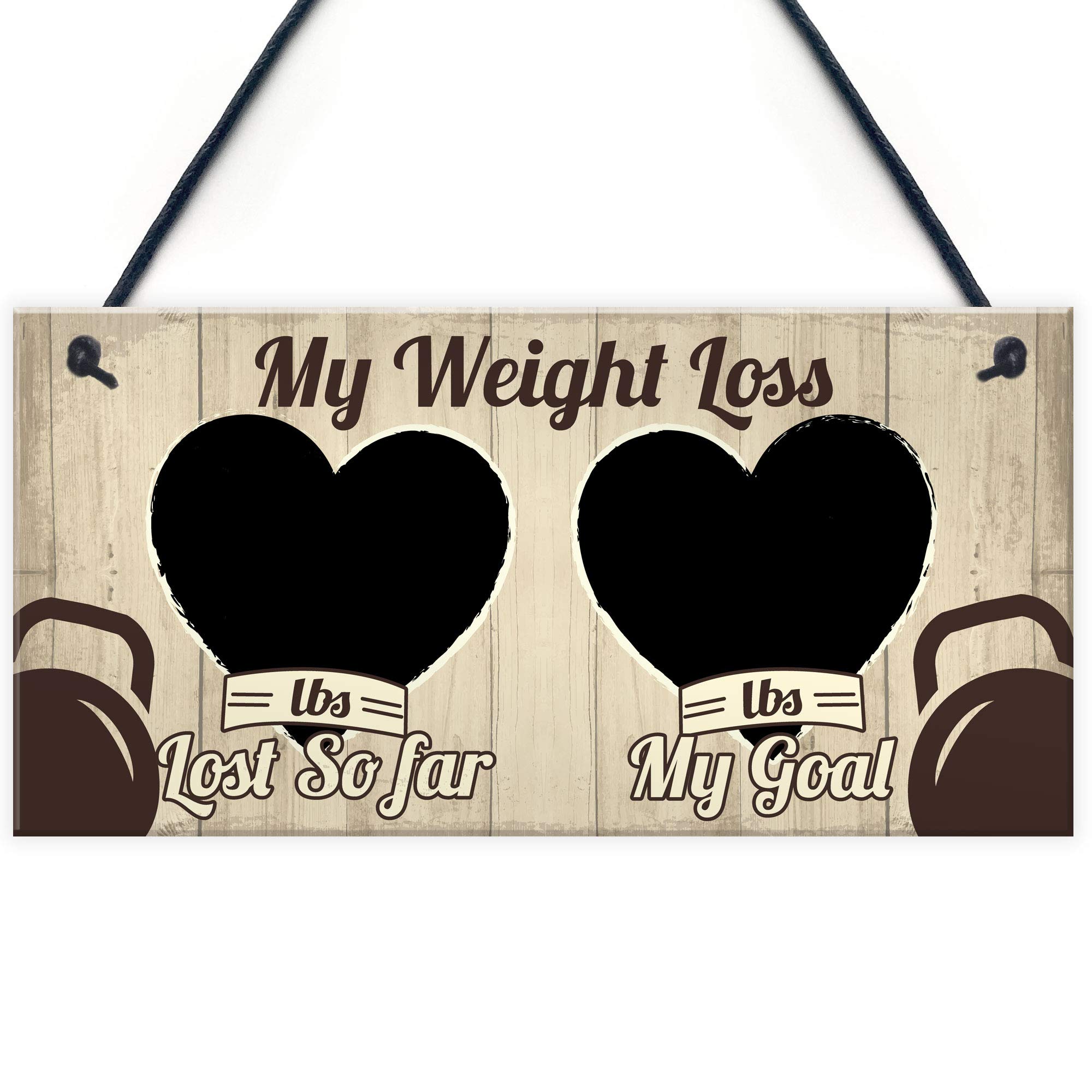 RED OCEAN Weight Loss Countdown Chalkboard Sign Weight Slimming Goal Tracker Diet Plaque Gift For Friend Family