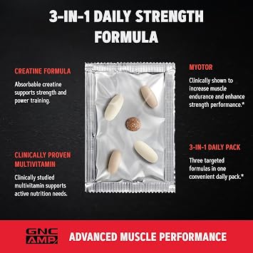 GNC AMP Extreme Strength Vitapak Program, 3-in-1 System, 30 Ct, 30 Srvgs