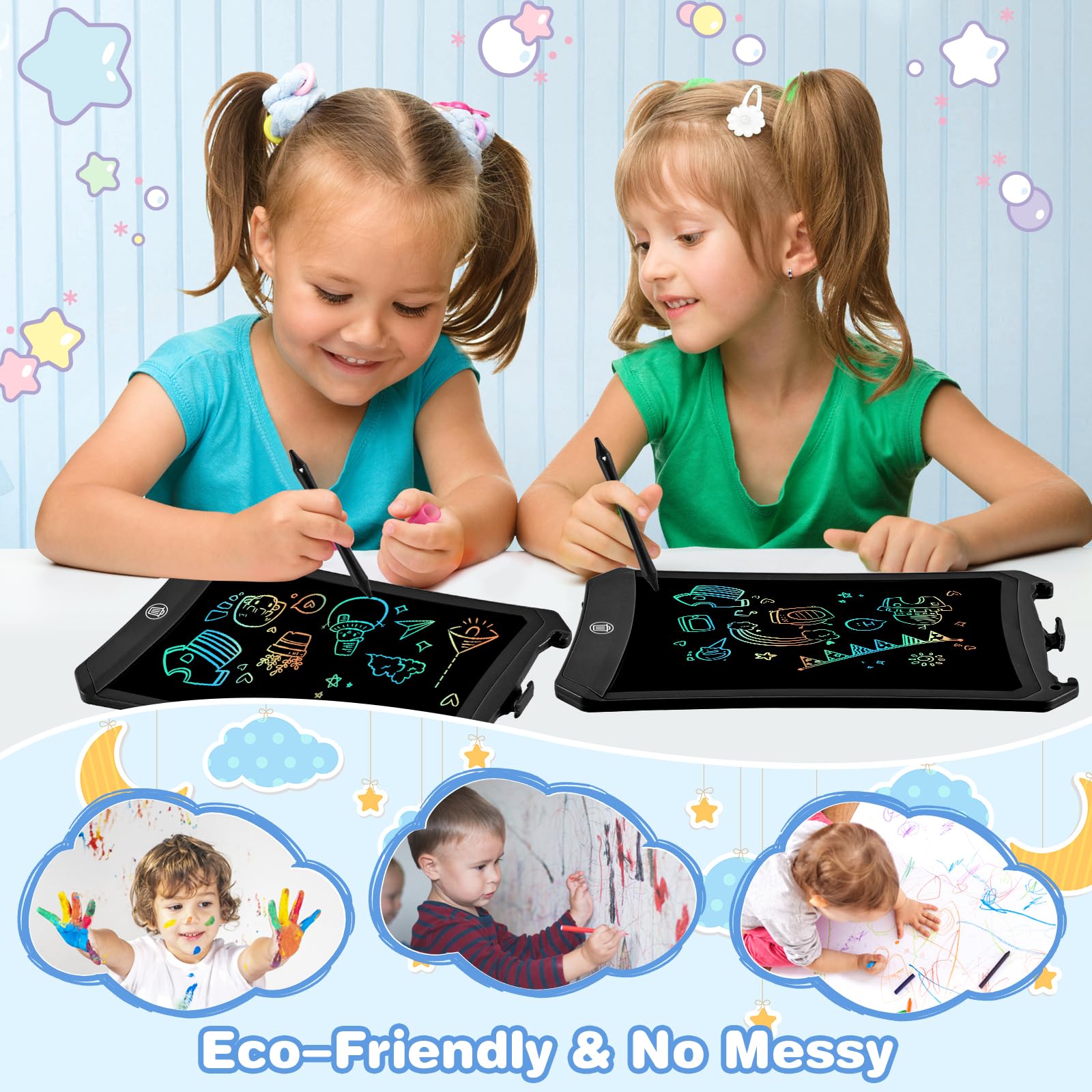 Juguetes Niños Cuentos Infantiles 2 3 4 5 6 7 8 Años,PINKCAT Pizarra LCD 8,5 Pulgadas Regalos Cumpleaños Niños Colegio Juegos de Viaje Puzzle Niño Juegos Educativa Tablet Criança - 4