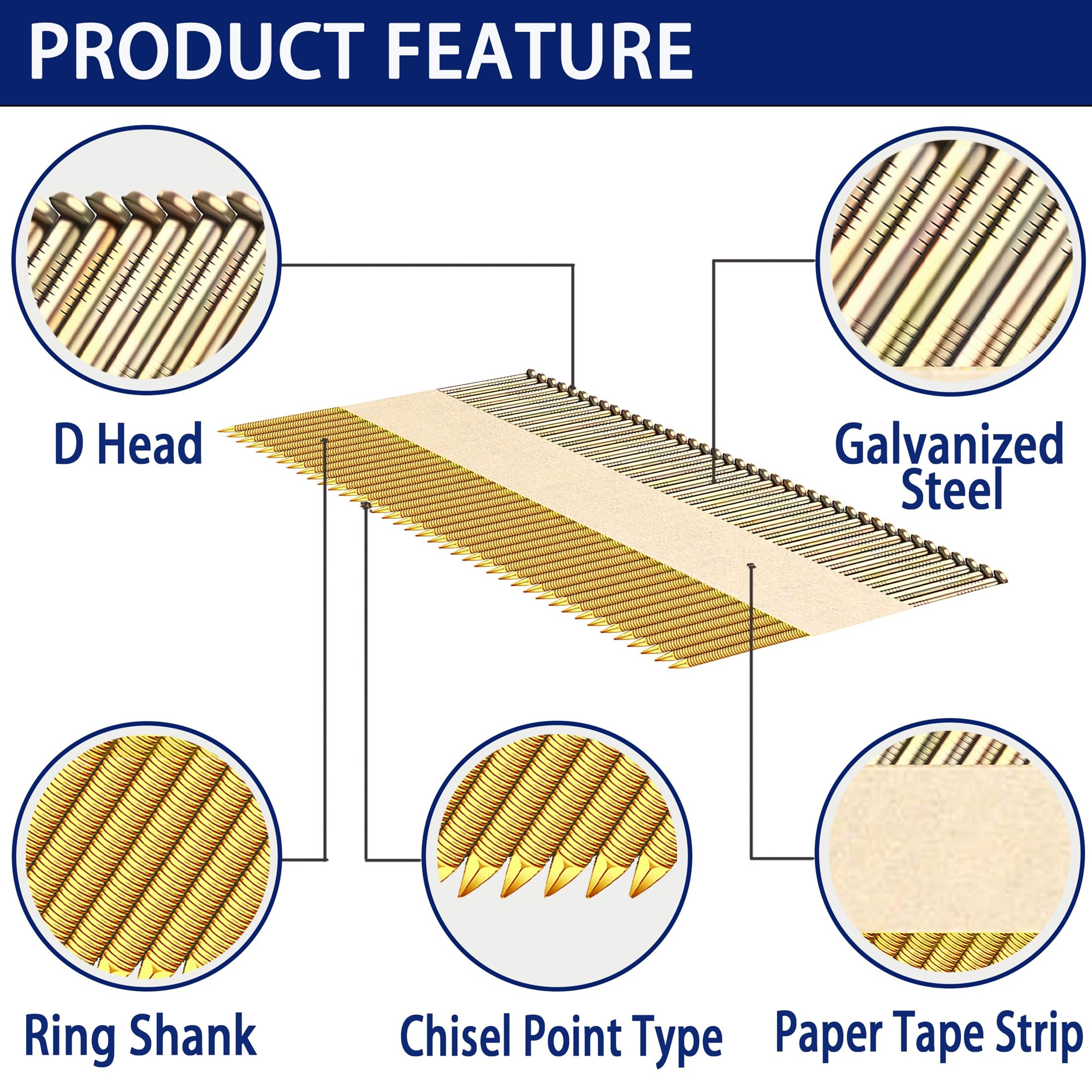 HW HAMWOO Framing Nails - 960 Pcs -3 HW HAMWOO Framing Nails - 960 Pcs -3