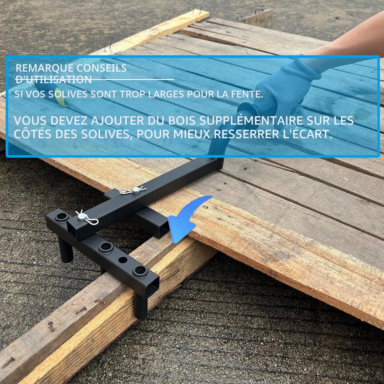Outil de redressement de planche de platelage VANROUG, cintreuse de planche de platelage en acier pour redresser et plier les planches, outil de platelage en acier robuste réglable adapté pour