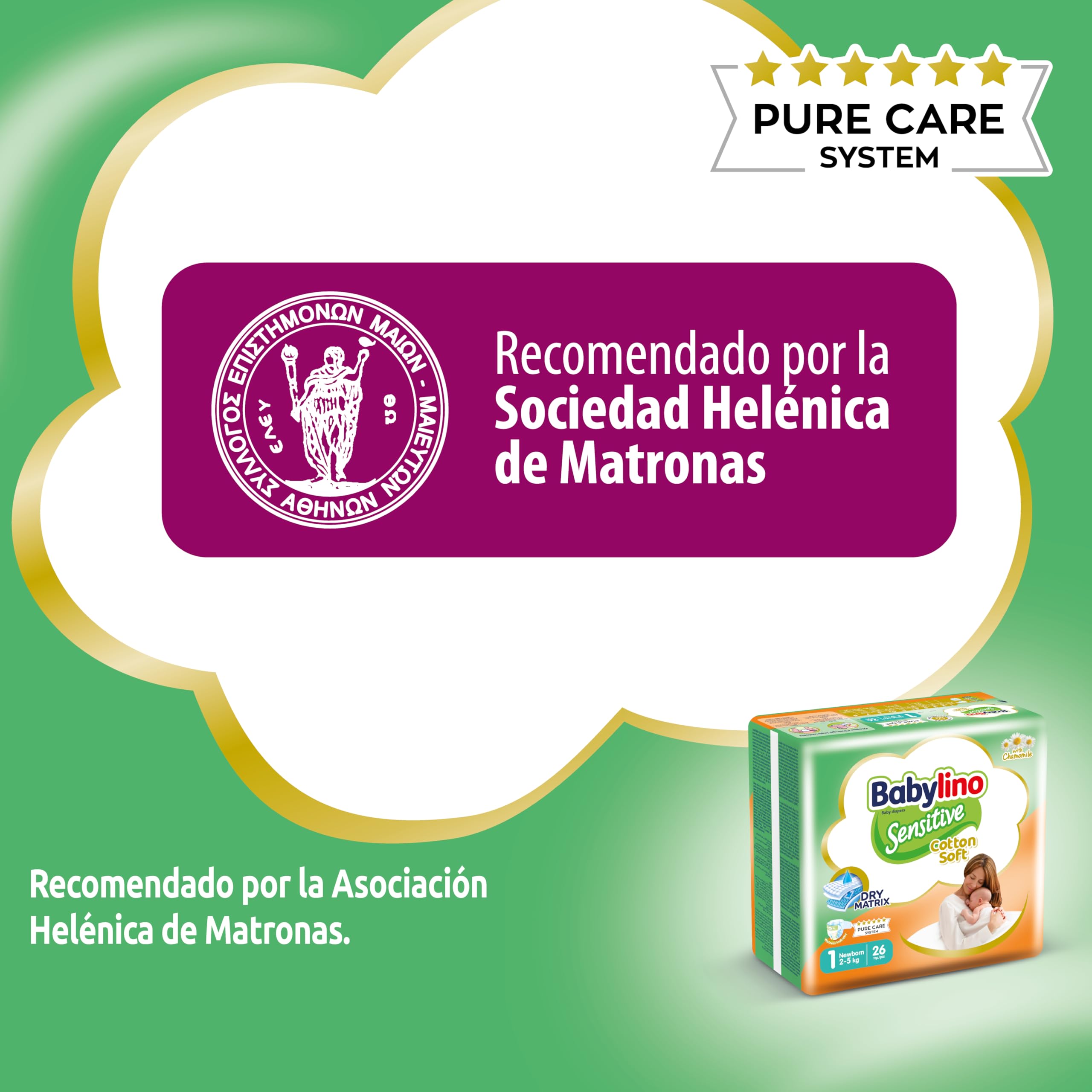 Babylino Sensitive Cotton Soft, Pañales Bebé Talla 1, Newborn (2-5 kg), 26 unidades — view 13