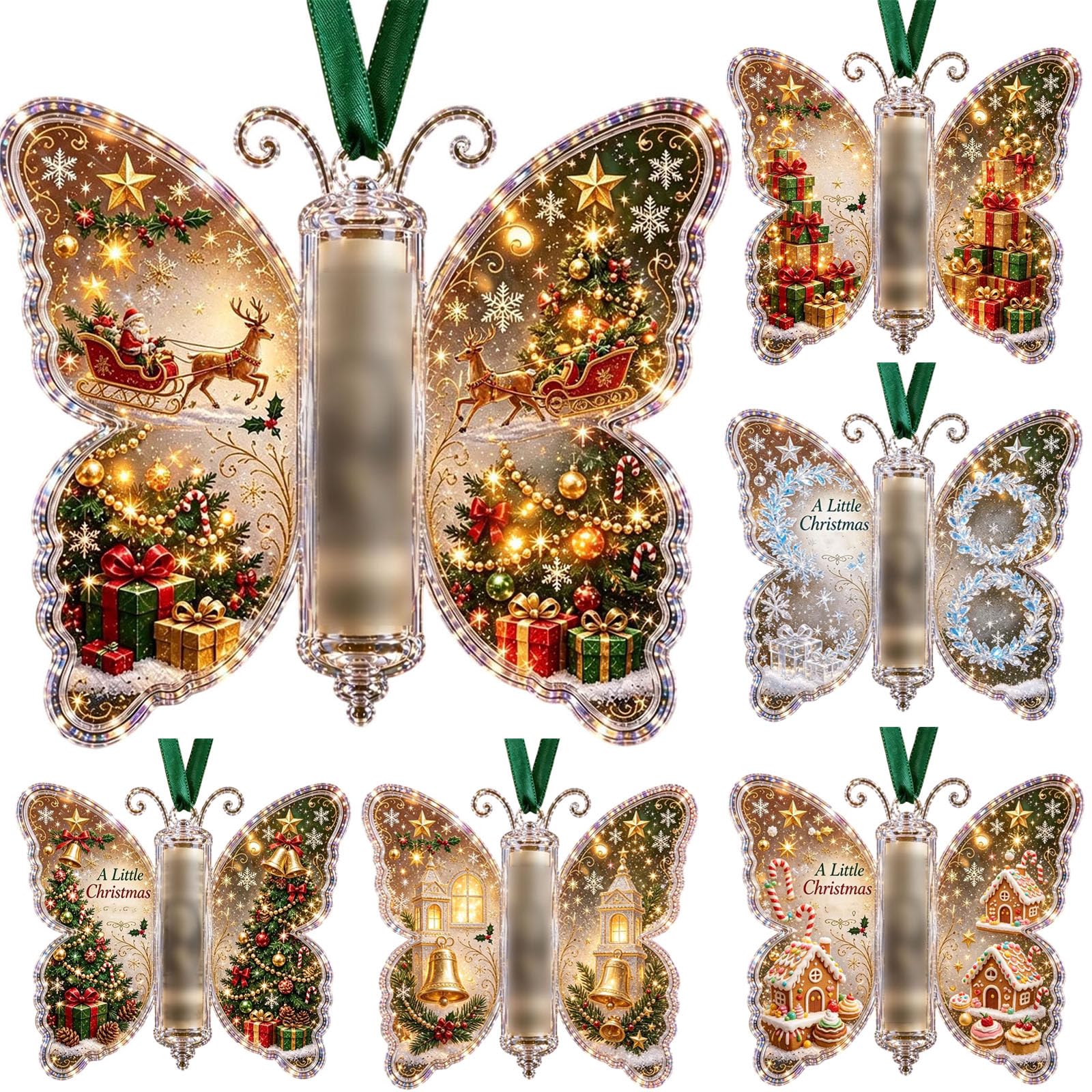 6Pcs Christmas Cash Gift Holder Ornament, Funny Hanging Xmas Tree Decor — image 1