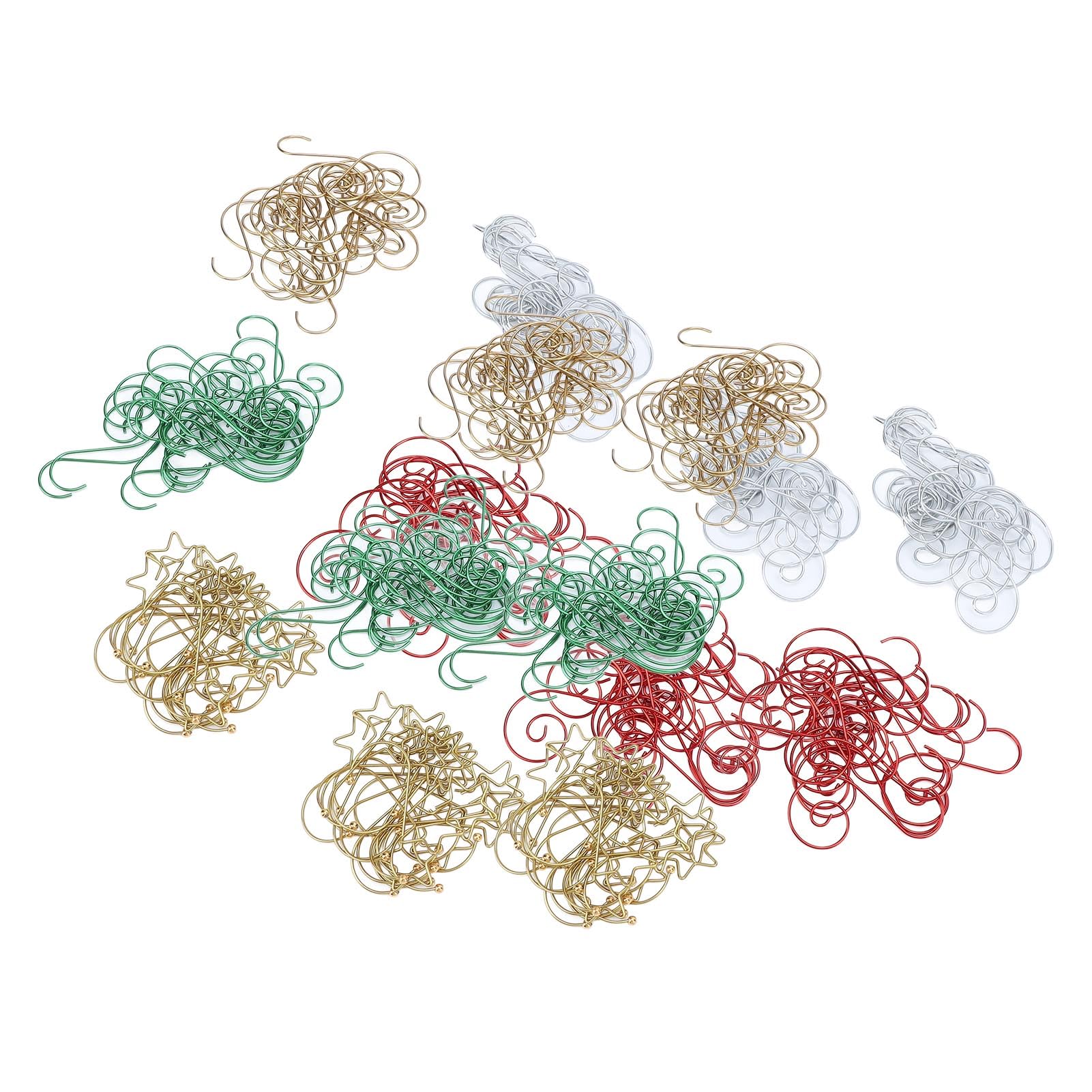 ANGGREK Xmas Hooks, Iron Wire Festive S Shaped Double End Xmas Tree Hooks 100Pcs for Wreaths Stockings (1)