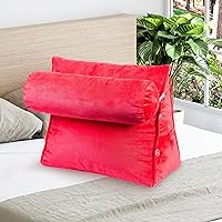 Vista 15 de Cheer Collection Almohada de cuña de lectura, almohada de lectura de cuña ajustable con soporte para el cuello, almohada de respaldo rellena