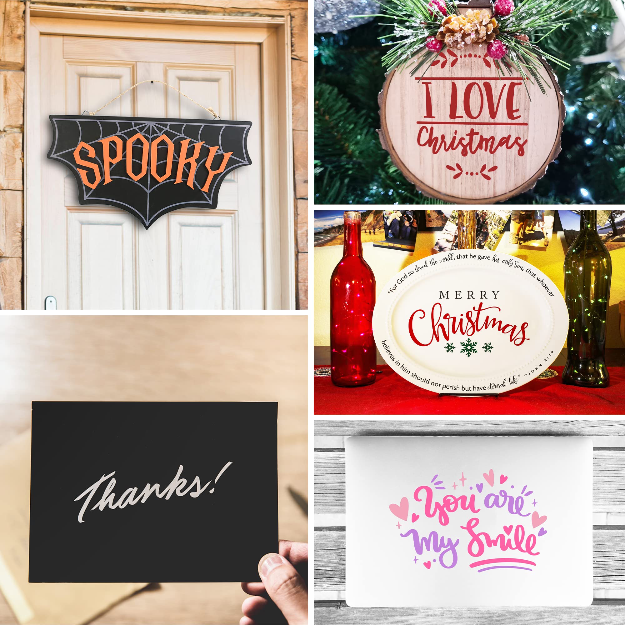 Kassa Lot De 15 Feuilles De Vinyle Permanentes Noires - Ruban De