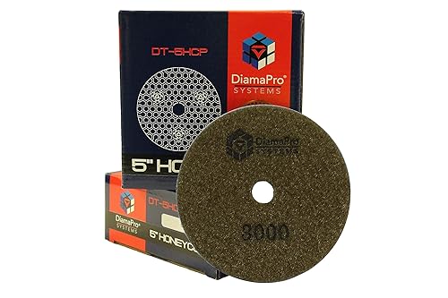 Miniatura 9 de Almohadillas de pulido de panal de abeja de 5 pulgadas, húmedoseco, pulido de hormigón (grano 30)