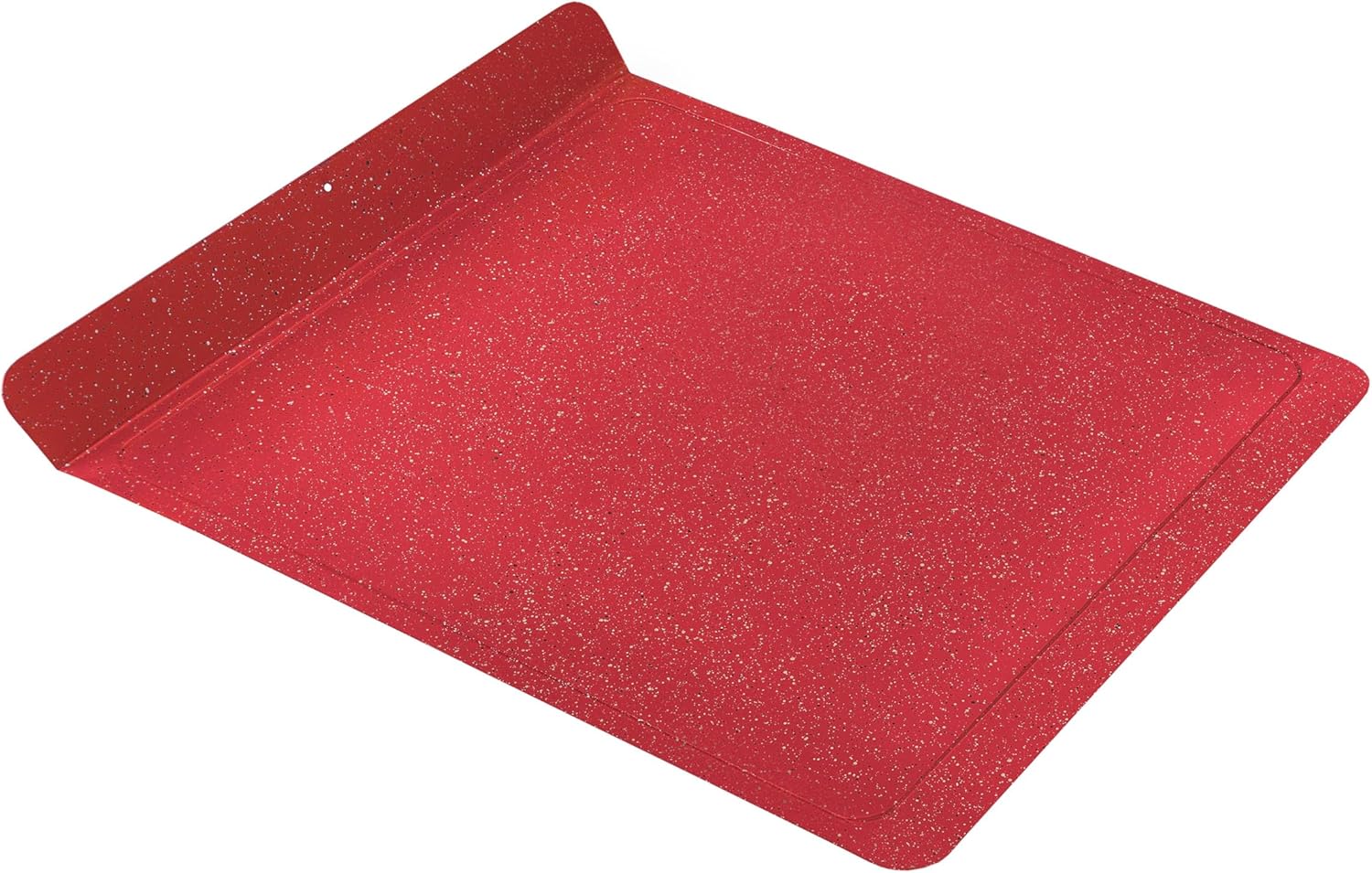 casaWare Large Flat Baking Cookie Sheet, 12.5 x 14-inch with a 1.5-inch Handle, Ceramic Non-Stick Coating (Red Granite) - Image 4