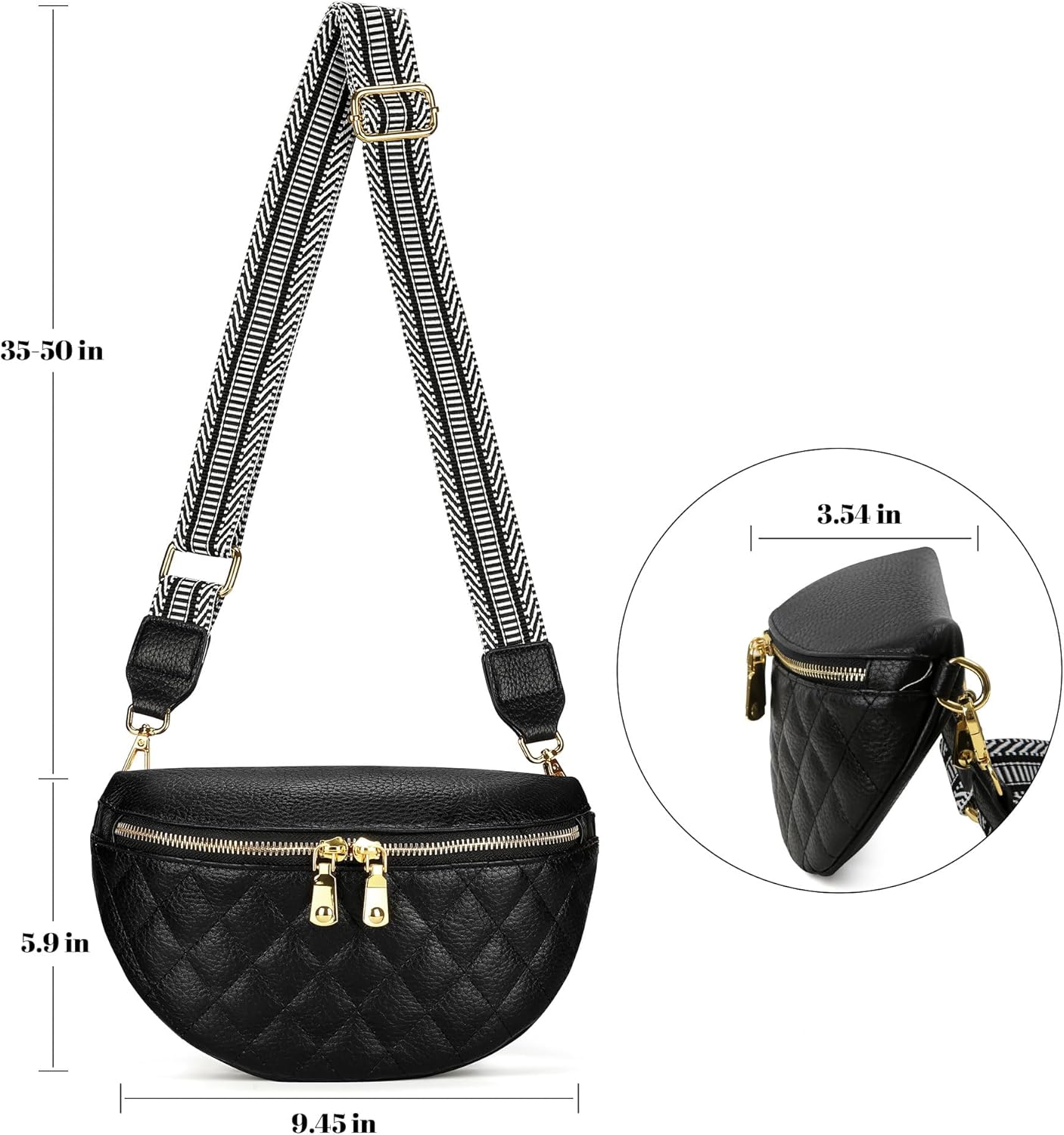 Belt Bag for Women,Fanny Packs for Women,Anti Theft Fanny Pack,leather Belt Bag and Removable Strap - Image 7