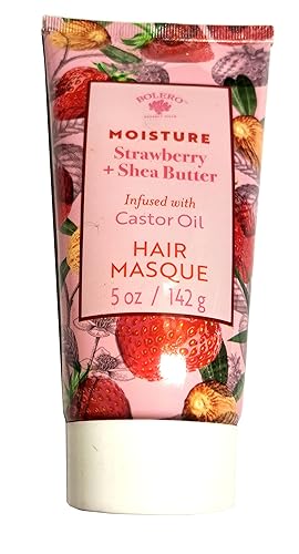 Bolero Hair Masque Moisture Fresa & Manteca de Karité Infundida con Aceite de Ricino 5 fl oz. 4.8 fl oz