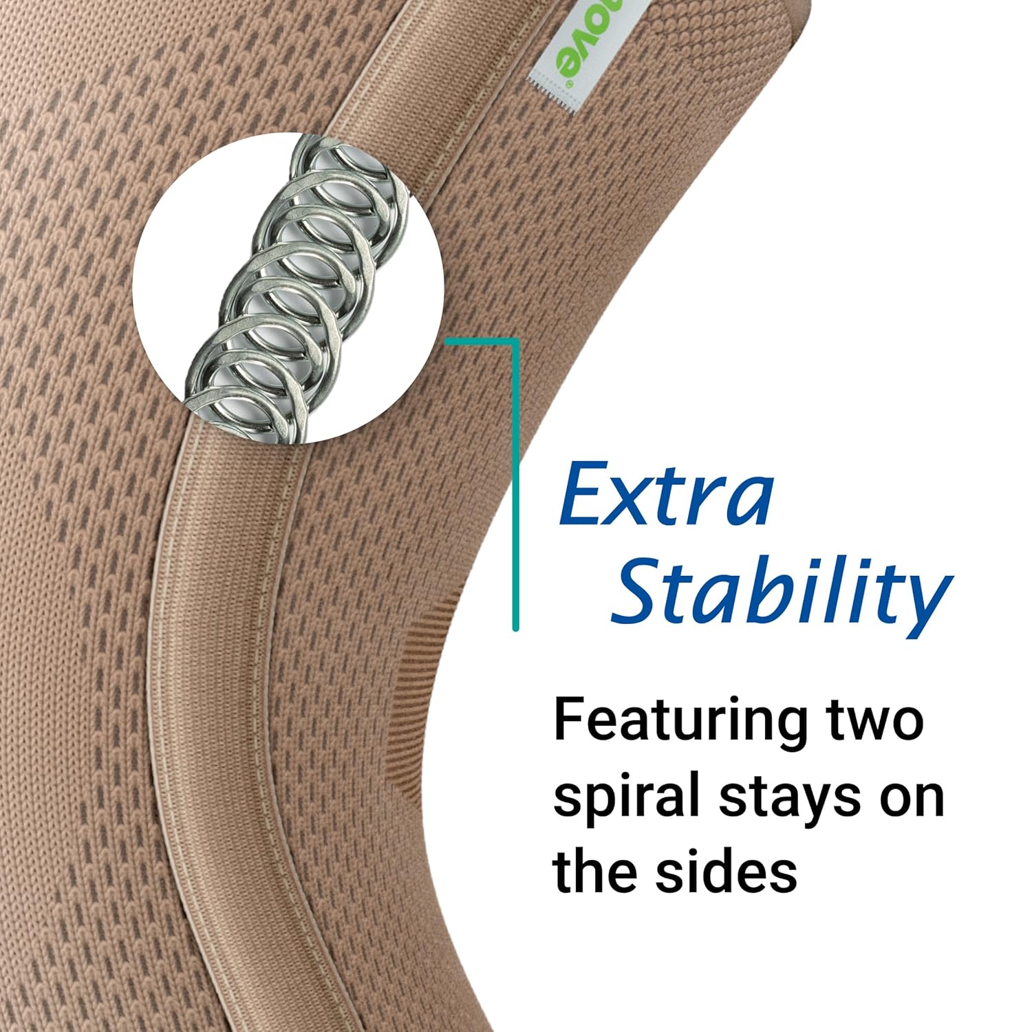 Actimove Everyday Supports Knee Support Closed Patella 2 Stays – Helps with Pain Relief and Swelling – For Chronic Knee Pain and Overuse Knee Injuries – Left/Right Wear – Beige, Medium