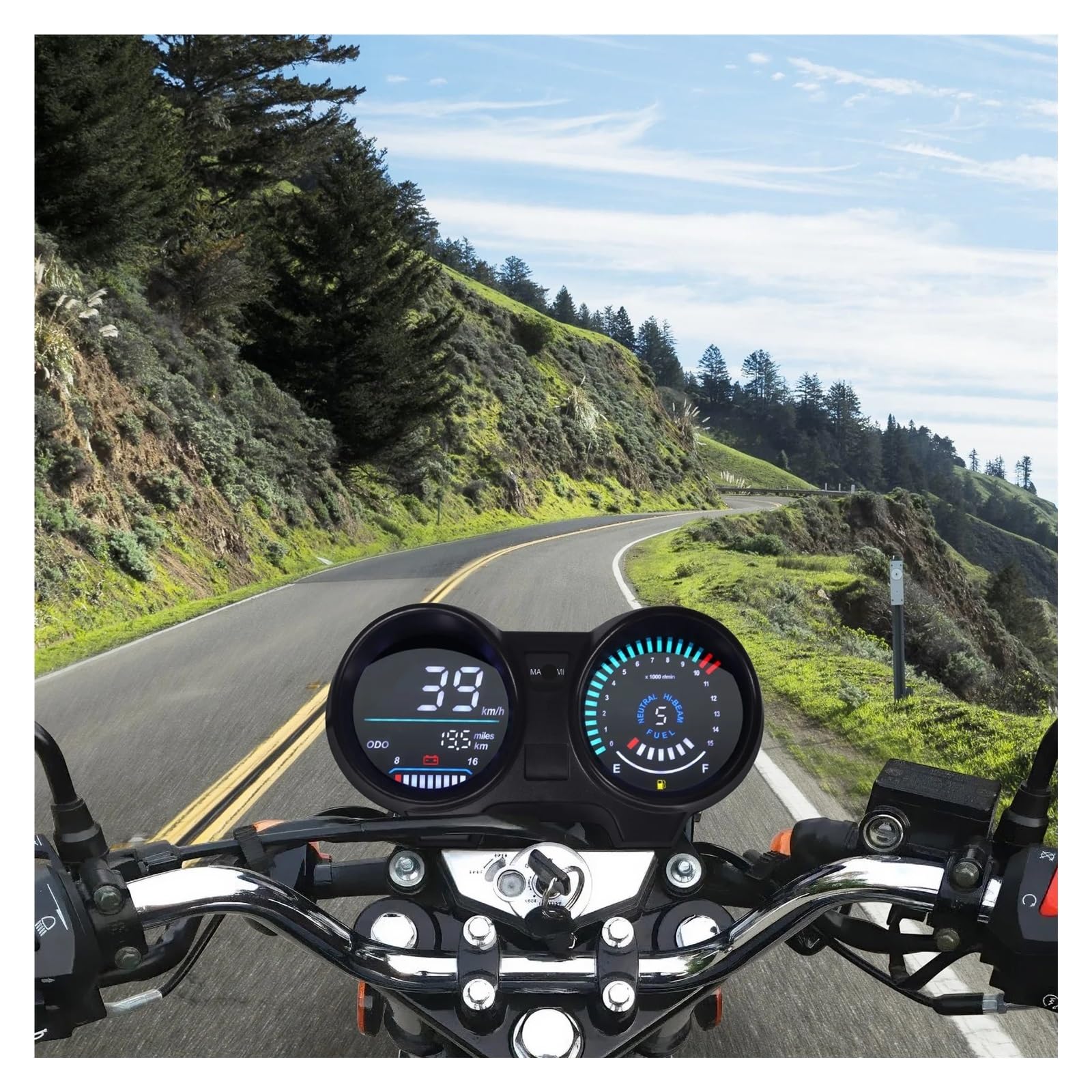 Contagiri contachilometri Tachimetro Universale Per Moto Cruscotto Digitale Elettronica LED Contachilometri Contagiri Per Moto Per TITAN 150 Per