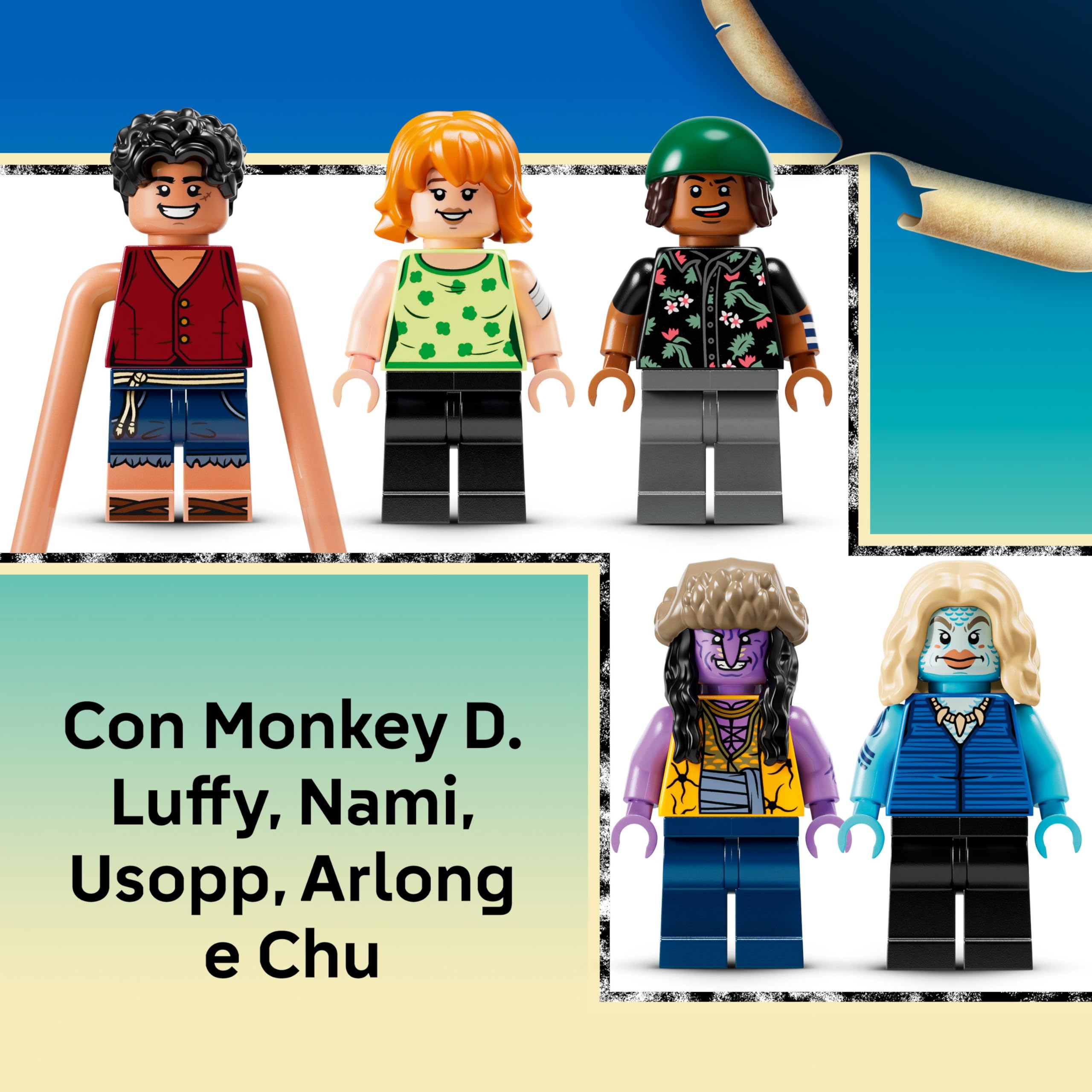 LEGO ONE PIECE Battaglia ad Arlong Park - Giocattolo Interattivo con 5 Minifigure tra cui Luffy e Nami, e una Pagoda che Crolla - Regalo per Bambini, Bambine e Fan degli Anime da 9 Anni in su - 75638