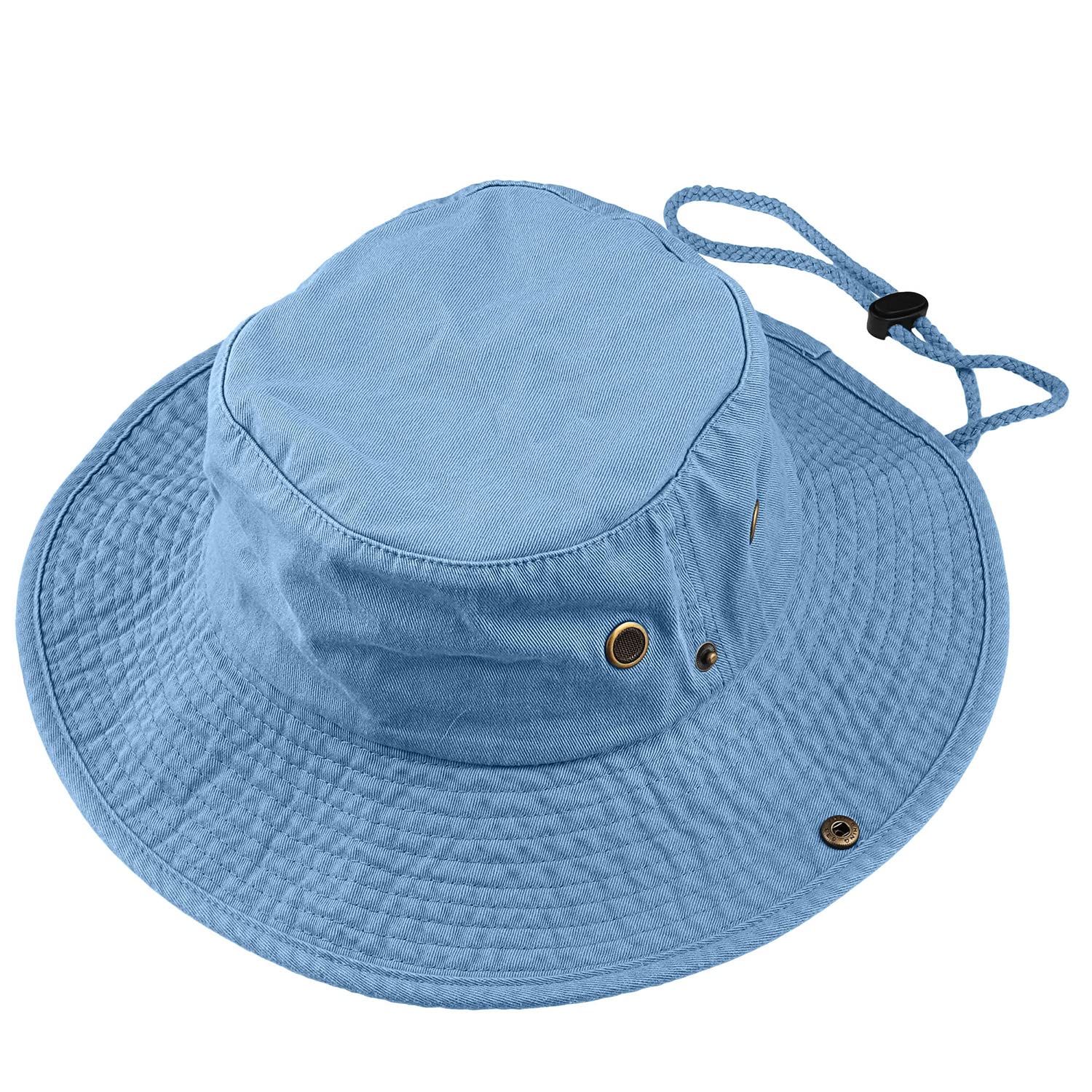 Sombrero de ala ancha para senderismo, pesca, safari, boonie, 100% algodón, protección solar UV para hombres y mujeres, actividades al aire libre, Azul-cielo, Large/X-Large