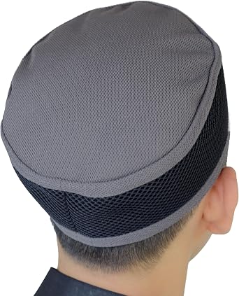 Madun Vented Top Pliable Two-Color Round Kufi Hat, 3 inch Height, Poly Rayon