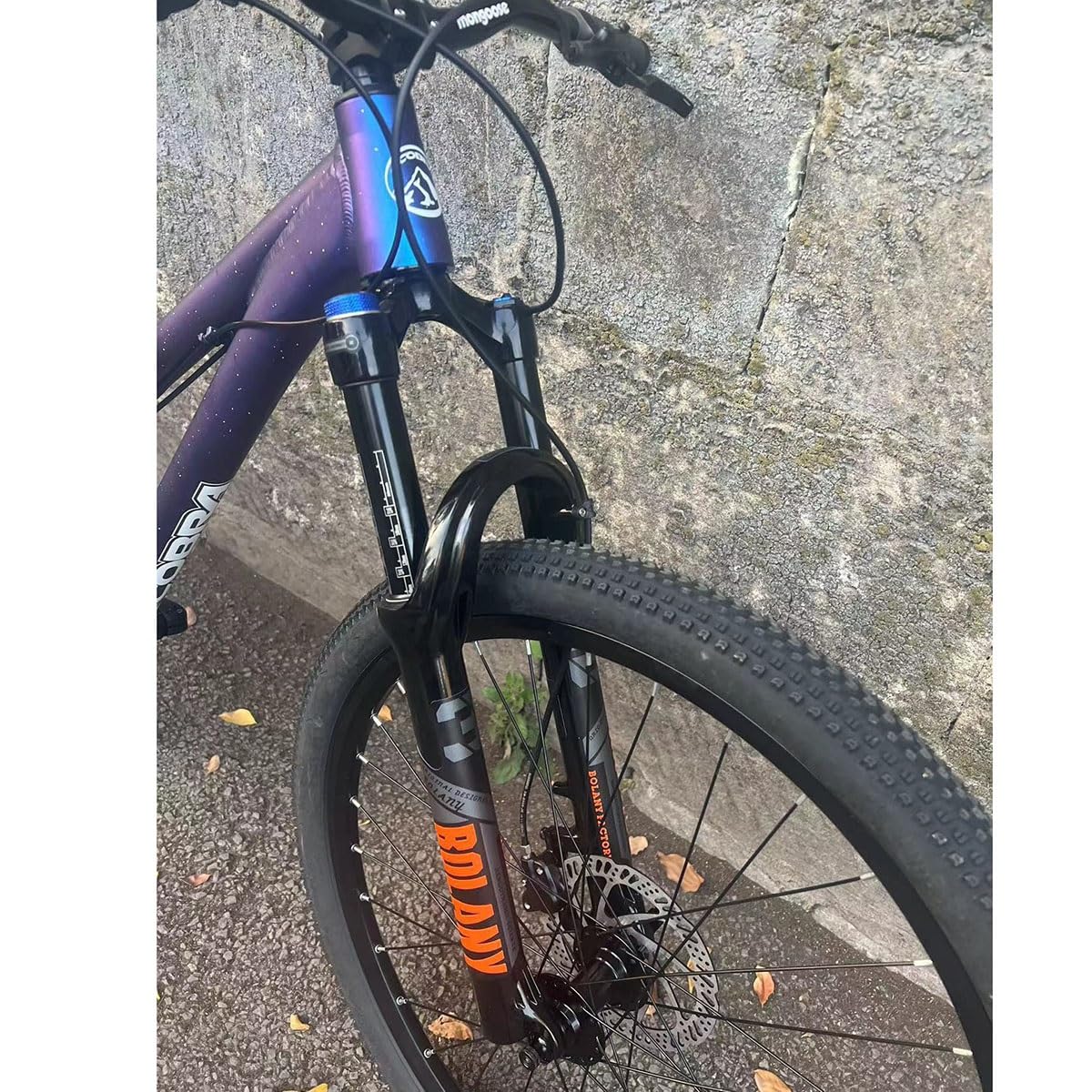 Rower górski widelec amortyzowany pneumatycznie 26/27,5/29" w MTB hamulec tarczowy 100 x 9 mm QR 1-1/8" Widelec z prostą rurą AM ręczna blokada XC rower 2100g (kolor: pomarańczowy, rozmiar 26")