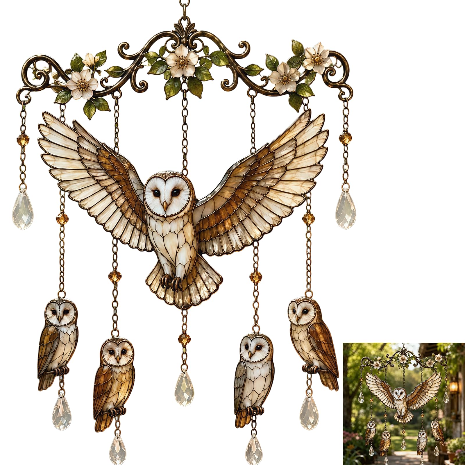 Hummingbird Wind Chimes for Outside, Metal Windchimes Outdoors with Soothing Tone, Garden Porch Patio Yard Hanging Decor, Memorial Gift for Mom Grandma Women (#E)