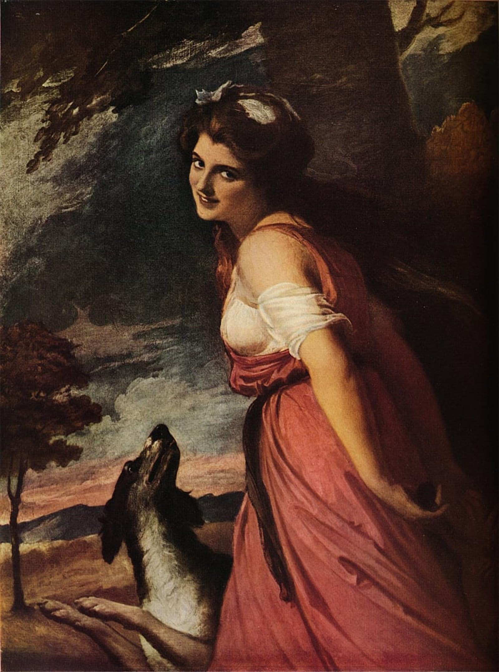 SERENDIPITP Vintage Picture Print on Canvas Wall Art Poster Lady As a Bacchante by George Romney Artwork Print Poster for Wall Decor 60x90cm