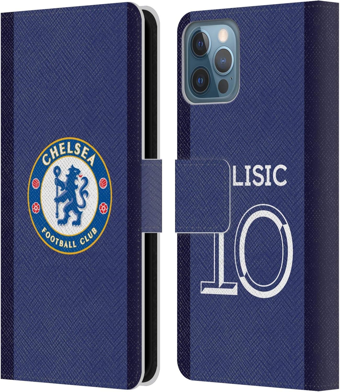 Head Case Designs Officially Licensed Chelsea Football Club Christian Pulisic 2020/21 Players Home Kit Group 1 Leather Flip Case Compatible with Apple iPhone 12 / iPhone 12 Pro