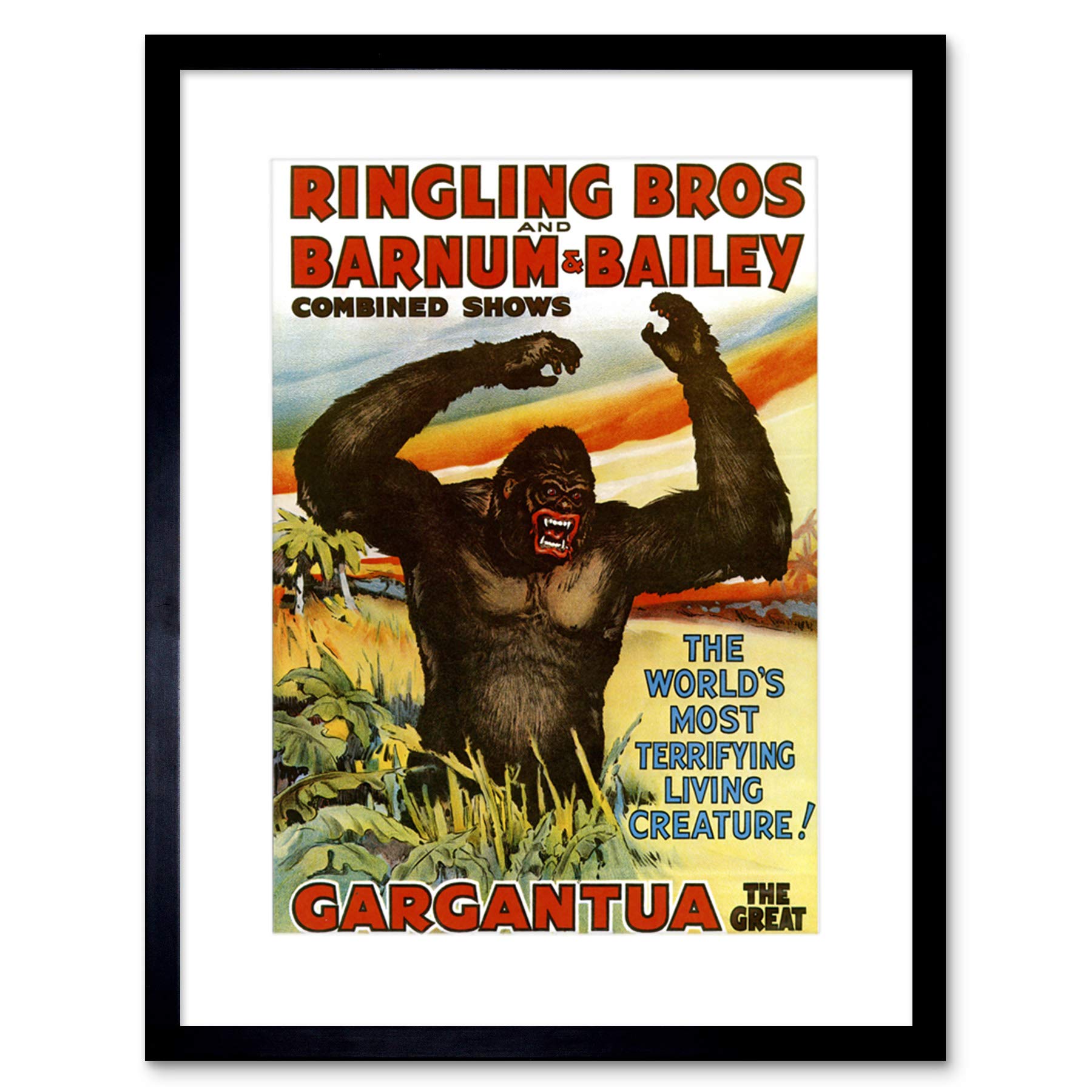 Wee Blue Coo Advert Circus Barnum Bailey Gargantua Gorilla Framed Wall Art Print