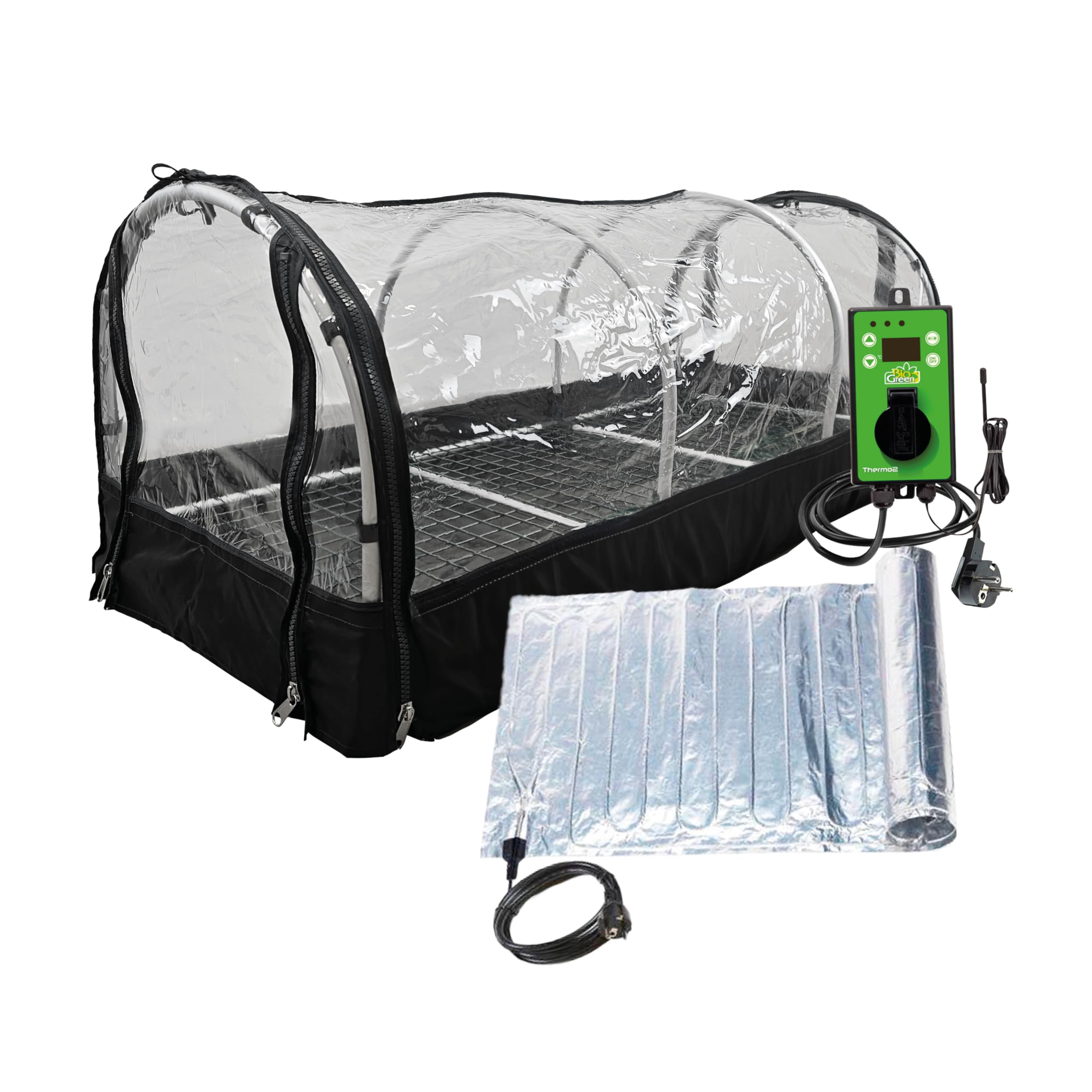 Bio Green JP-​H Maxi Mini-​Serre avec Tapis Chauffant 130 x 60 x 50 cm 150 W