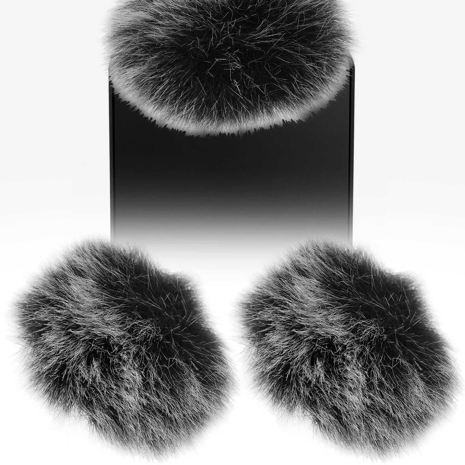 YINETTECH 4pcs Microphone Furry Windscreen Furry Mic Cover Microphone Pop Filter Compatible with Rode Wireless Go I (1st Gen) Sliver - Image 3