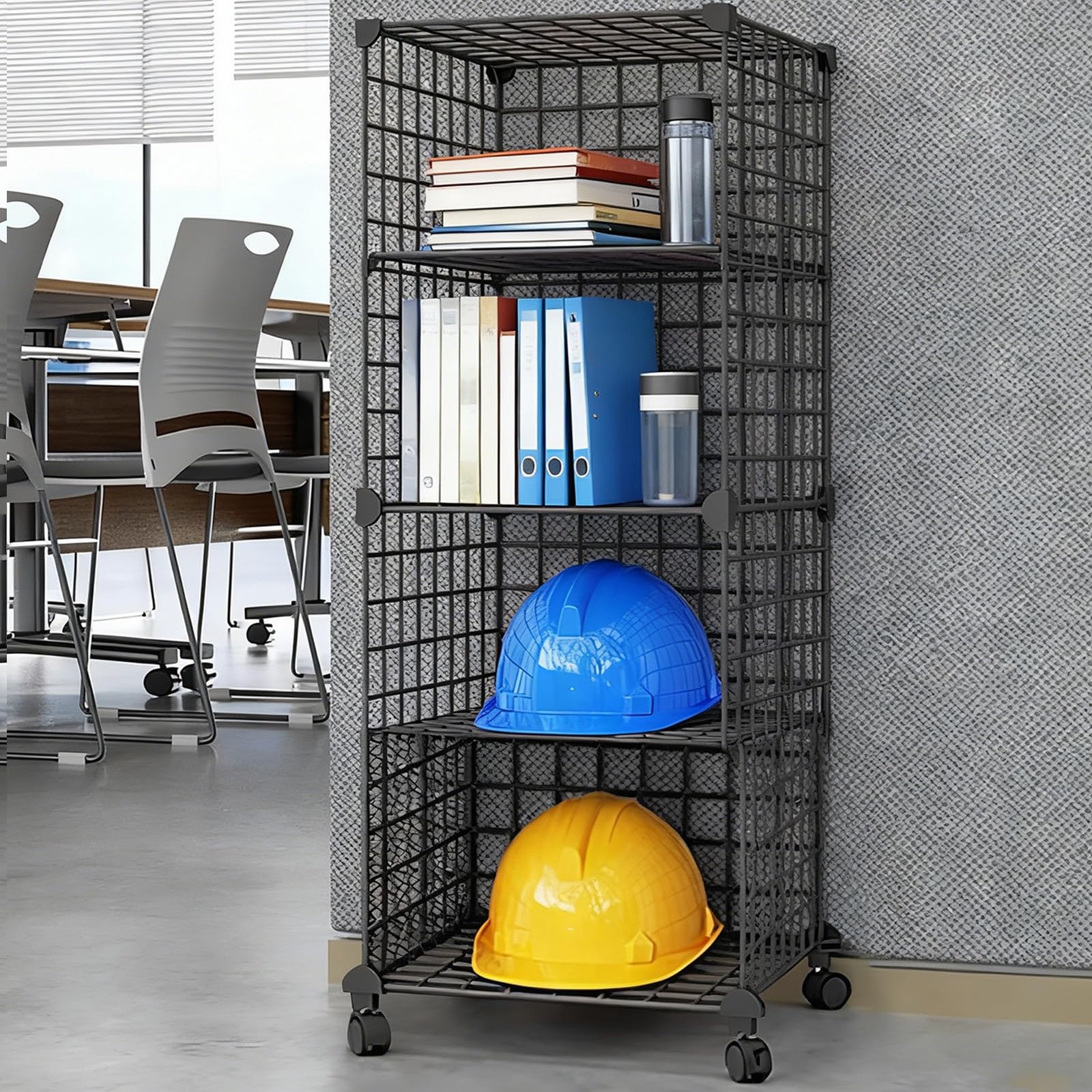 Casque Chantier Supporteur de Chapeau Dur empilable, Rack de Stockage de Bureau Multifonctionnel pour fichiers/Chapeaux, Casques de Grande capacité pour la Construction