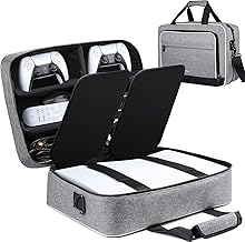 ZtotopCases PS5 Carry Case Compatible with Playstation 5 Disc/Digital Edition Console, Travel Bag for Playstation 5 Console, Controller, PS5 Game Discs, Gaming Headset and Other Accessories - Grey