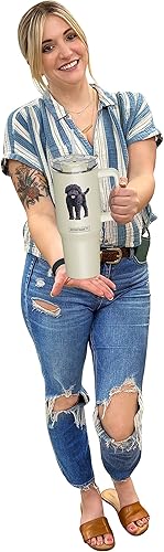 Miniatura 4 de SERENGETI Ultimate - Vaso de 40 onzas con asa y pajilla, vaso aislado al vacío con popote y tapa, taza de viaje de acero inoxidable para amantes de