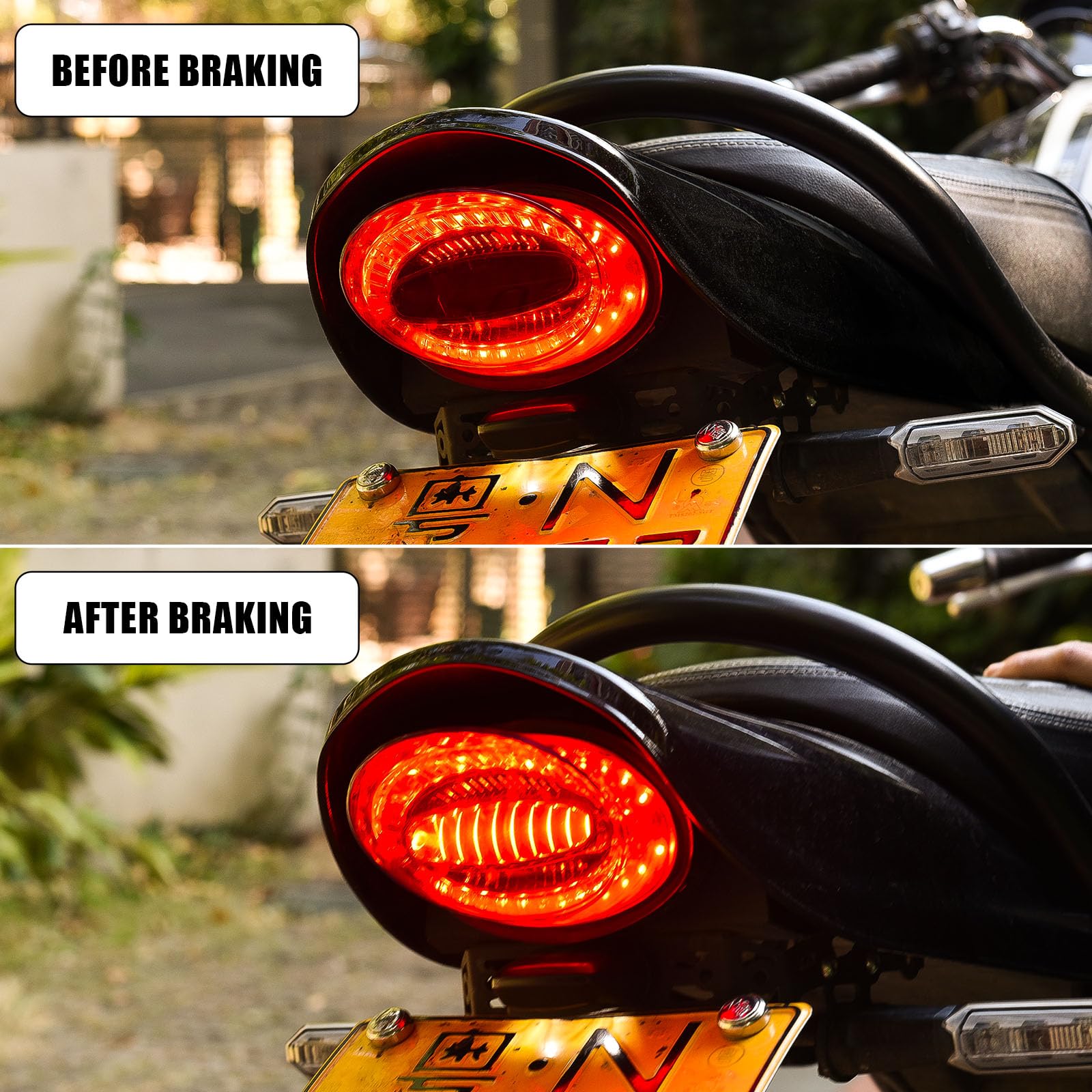 LED Rücklicht Compatible avec Kawasaki Z900RS / Z900RS CAFE (2018-2025) Hochhelles Bremslicht/Rückleuchte Motorrad Zubehör 2019 2020 2021 2022 2023 2024 (Rot)
