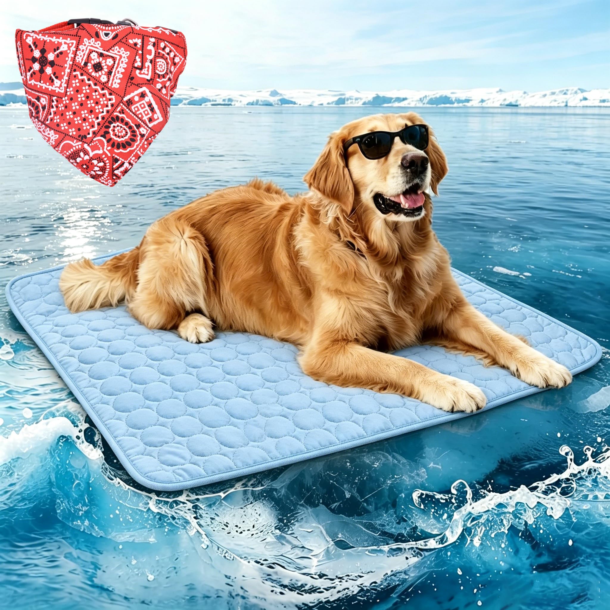2026 New Chewlax Dog Cooling Mat, Cotton Double-Sided Self Cooling Pad - No Gel Safe Chew Resistant, Breathable, Proof Pet Cool Bed for Crate Sofa Car Floor Outdoor Summer (#1,XXL(150X100cm))
