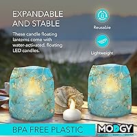 Vista 3 de MODGY Farol LED luminoso portavelas decorativo para interiores y exteriores, lámparas de vela de plástico para mesa de boda, porche, velas flotantes