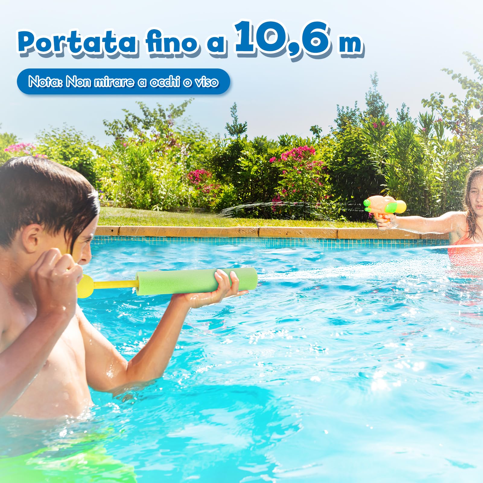Lehoo Castle Pistola ad Acqua, Set da 12 Pistola ad Acqua in Schiuma per Bambini, Gioco d’Acqua per Piscina, Spiaggia e Giardino, Giocattolo Estivo