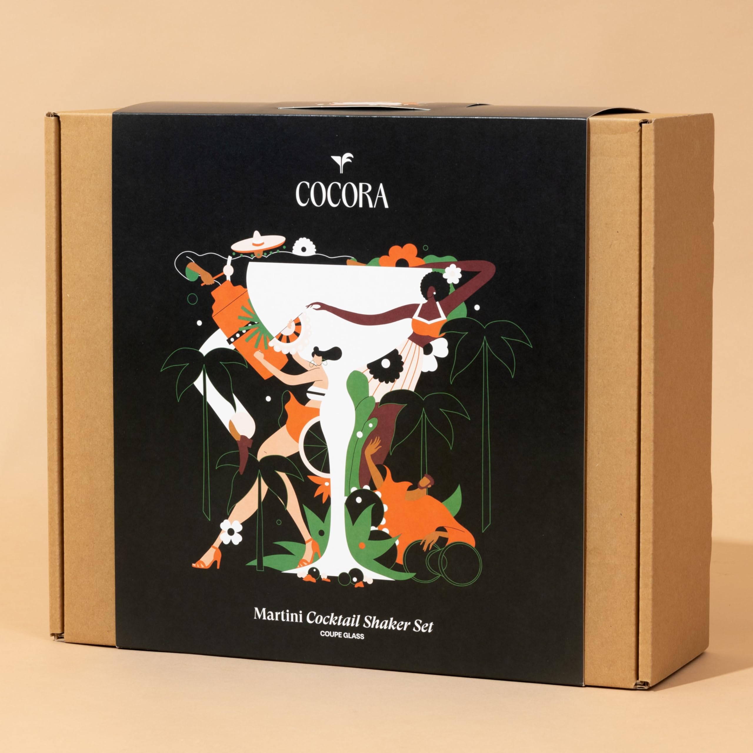 Cocora Martini Cocktail Set Regalo | Set Barman da 8 Pezzi | Kit Cocktail | Shaker Cocktail | Dosatore Cocktail | Bicchieri Cocktail | Cucchiaio Cocktail | Idea Regalo | Eco Friendly (Rose)